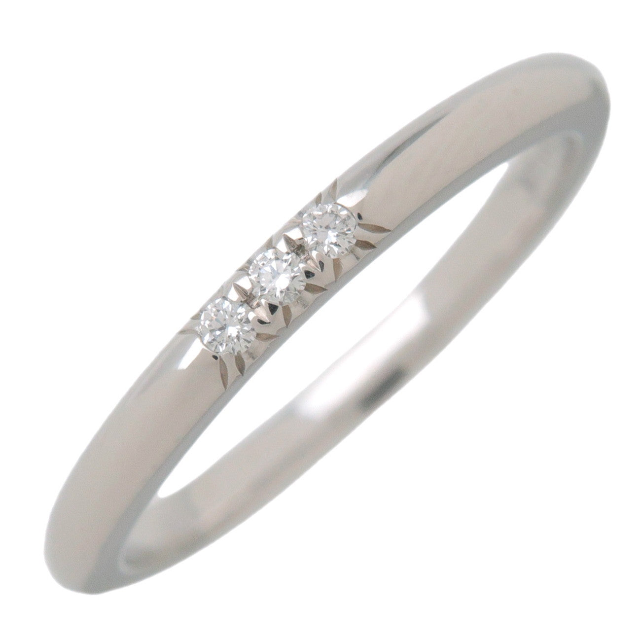 Tiffany & Co Classic Band Ring 3P Diamond PT950 Platinum US5 EU49
