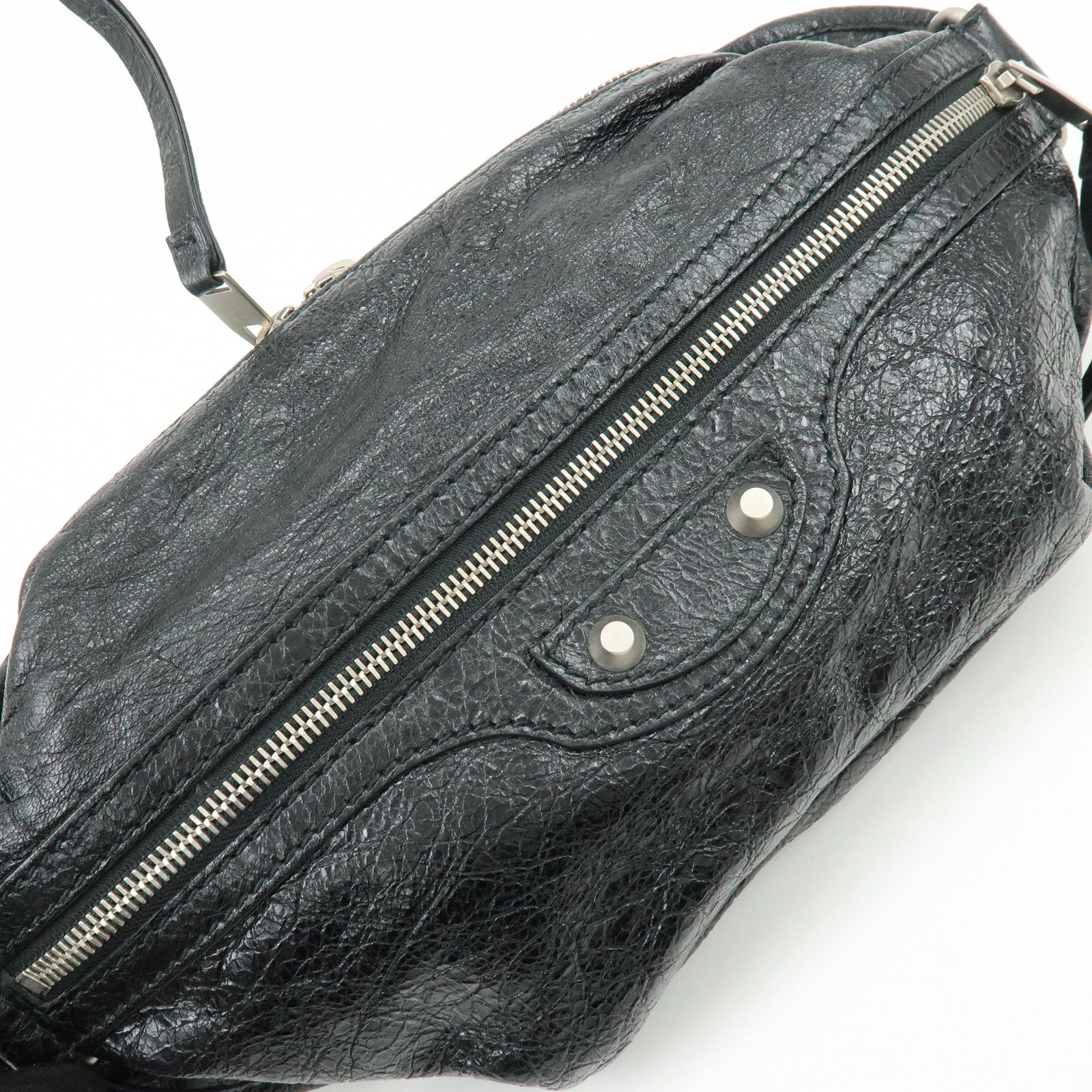 BALENCIAGA Neo Lift Leather Waist Bag Body Bag Black 542013