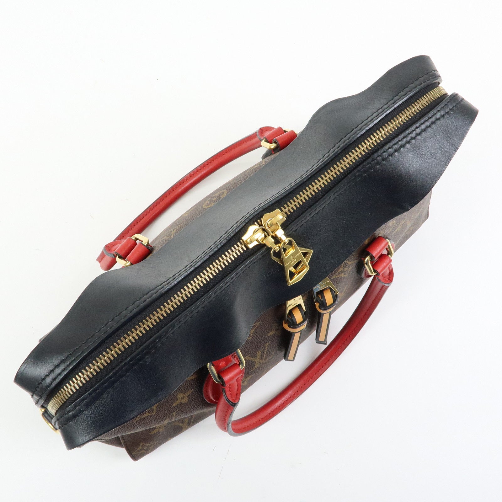Louis Vuitton Monogram Tuileries Tote 2Way Bag Brown Red M41454