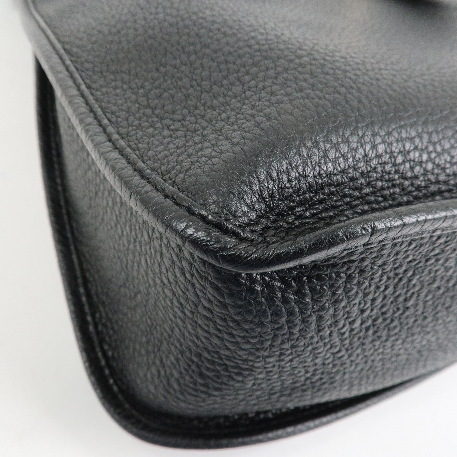 LOEWE Anagram Leather Granada Shoulder Bag Hand Bag Black