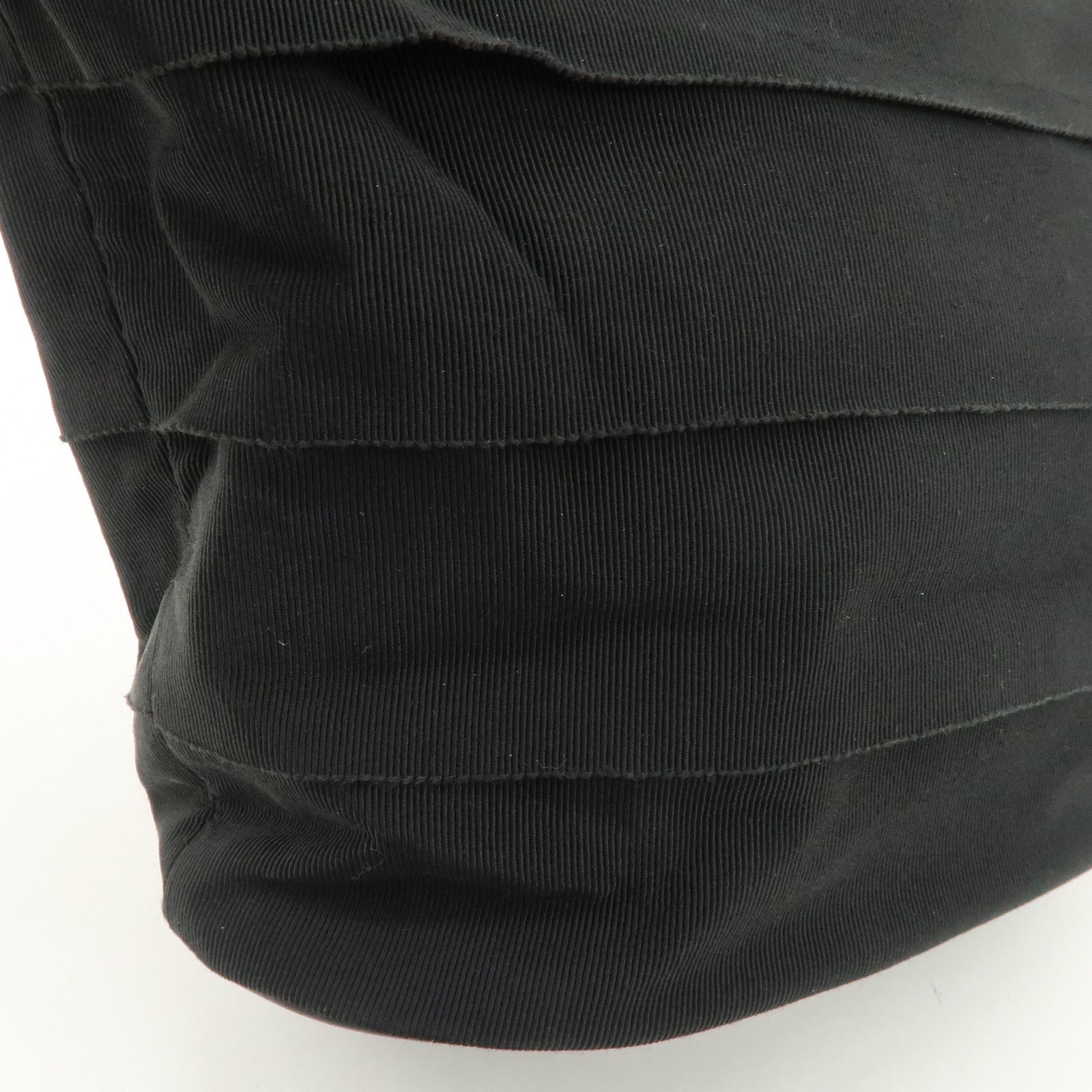 Ferragamo Leather Canvas Chain Tote Bag Hand Bag Black Gold Hardware Used