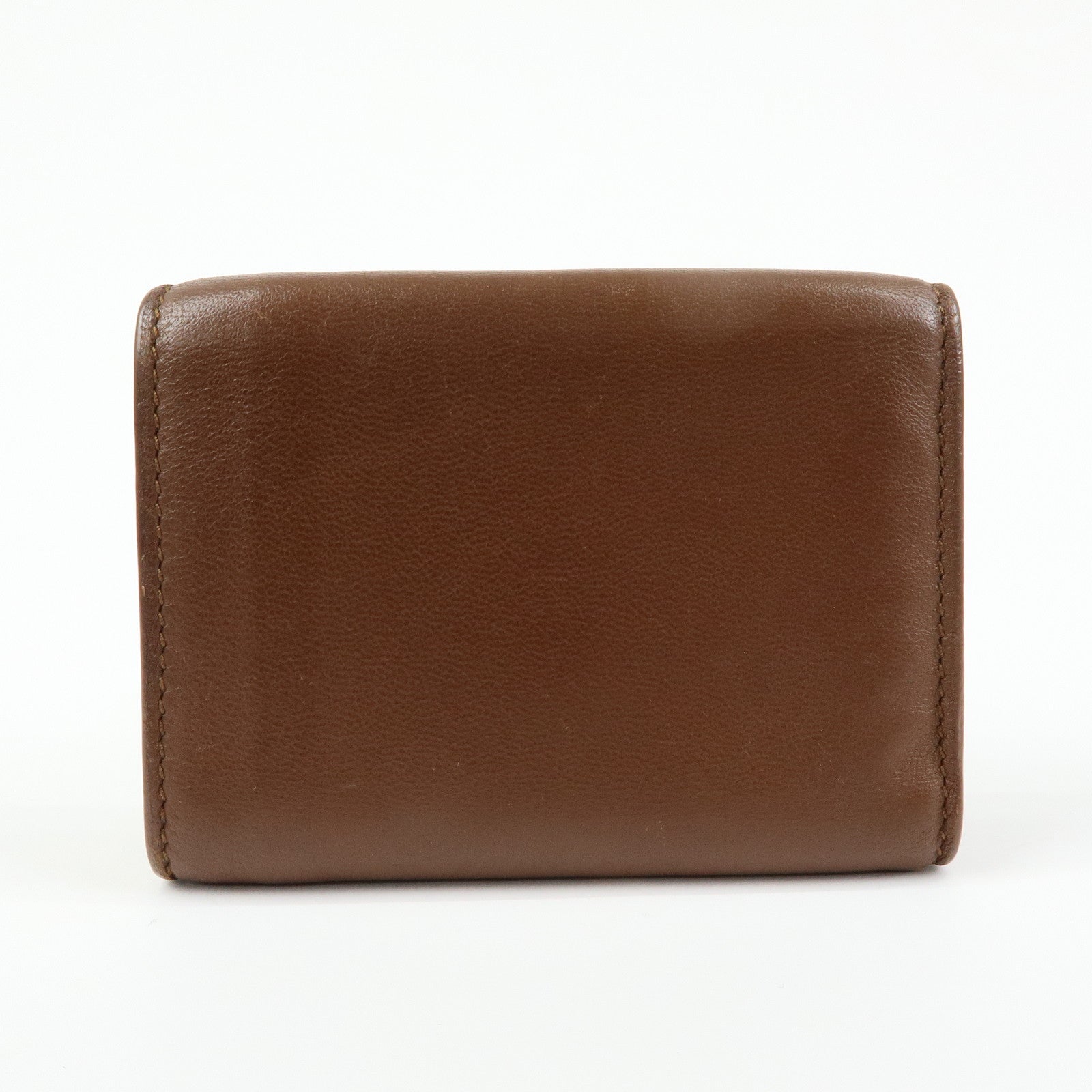 Bottega Veneta Lamb Skin Bi-fold Comact Wallet Brown 550306