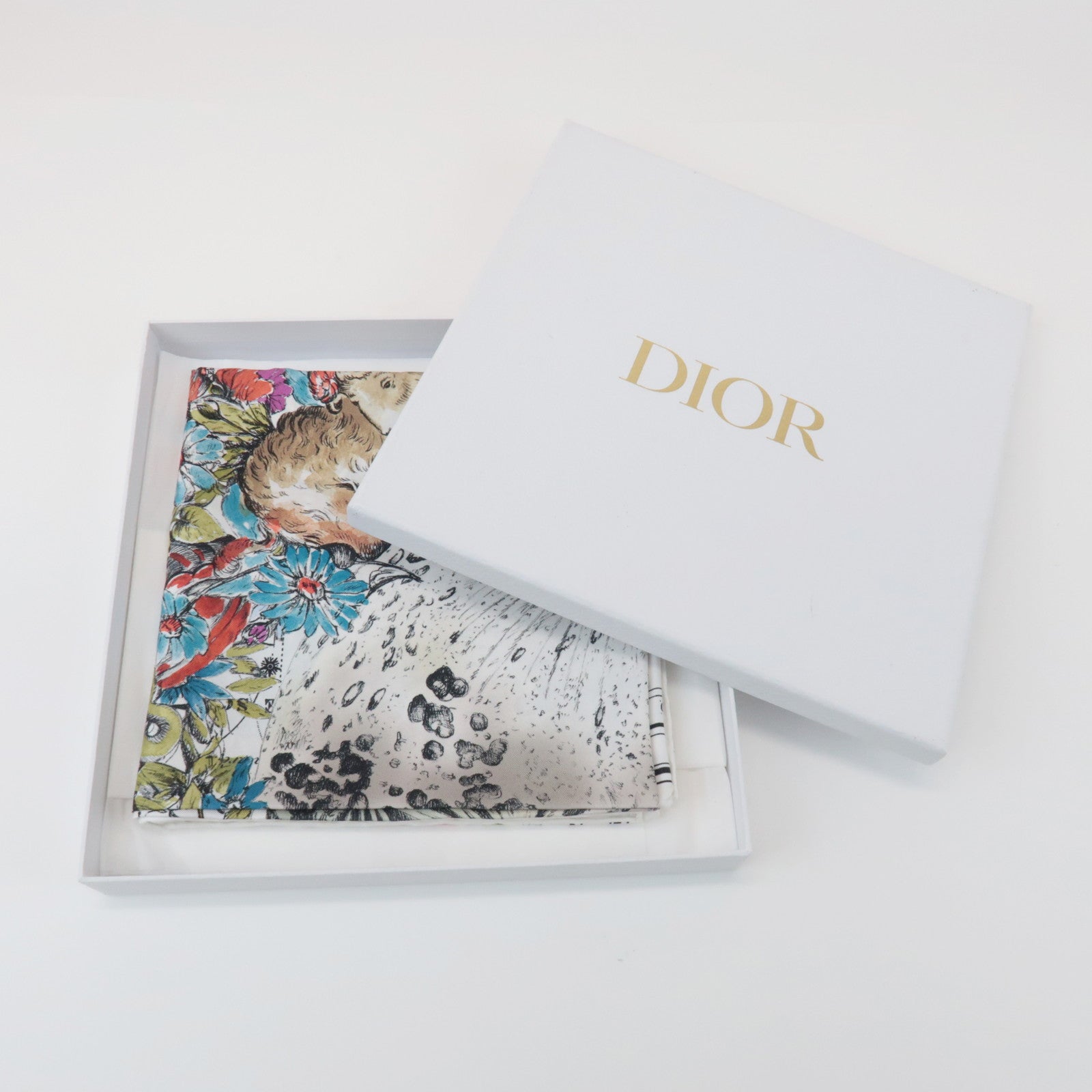 Christian Dior Silk 100% Zodiac 90 Star Constellation Floral Scarf