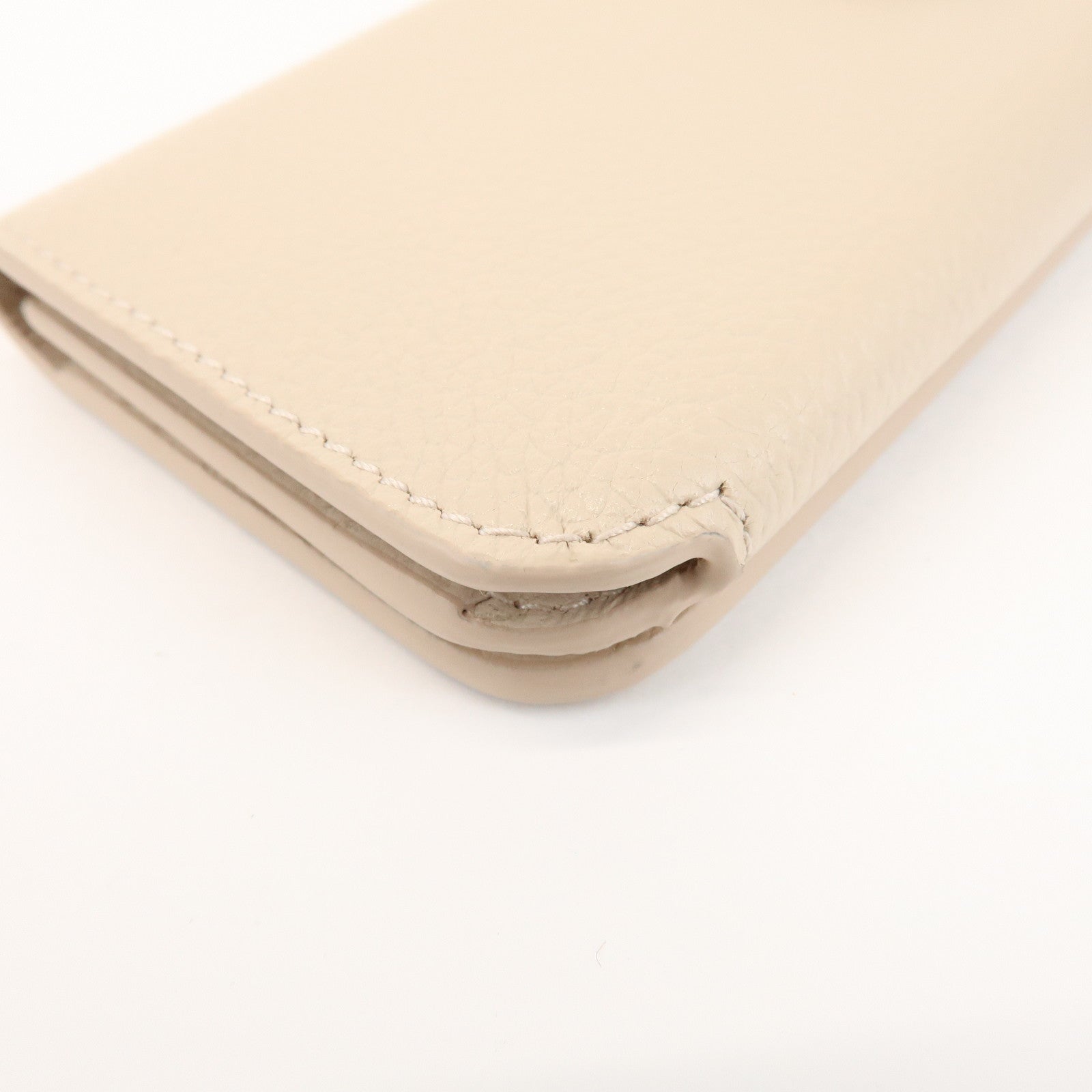 BALENCIAGA CASH Leather 6 Rings Key Case Key Holder Beige