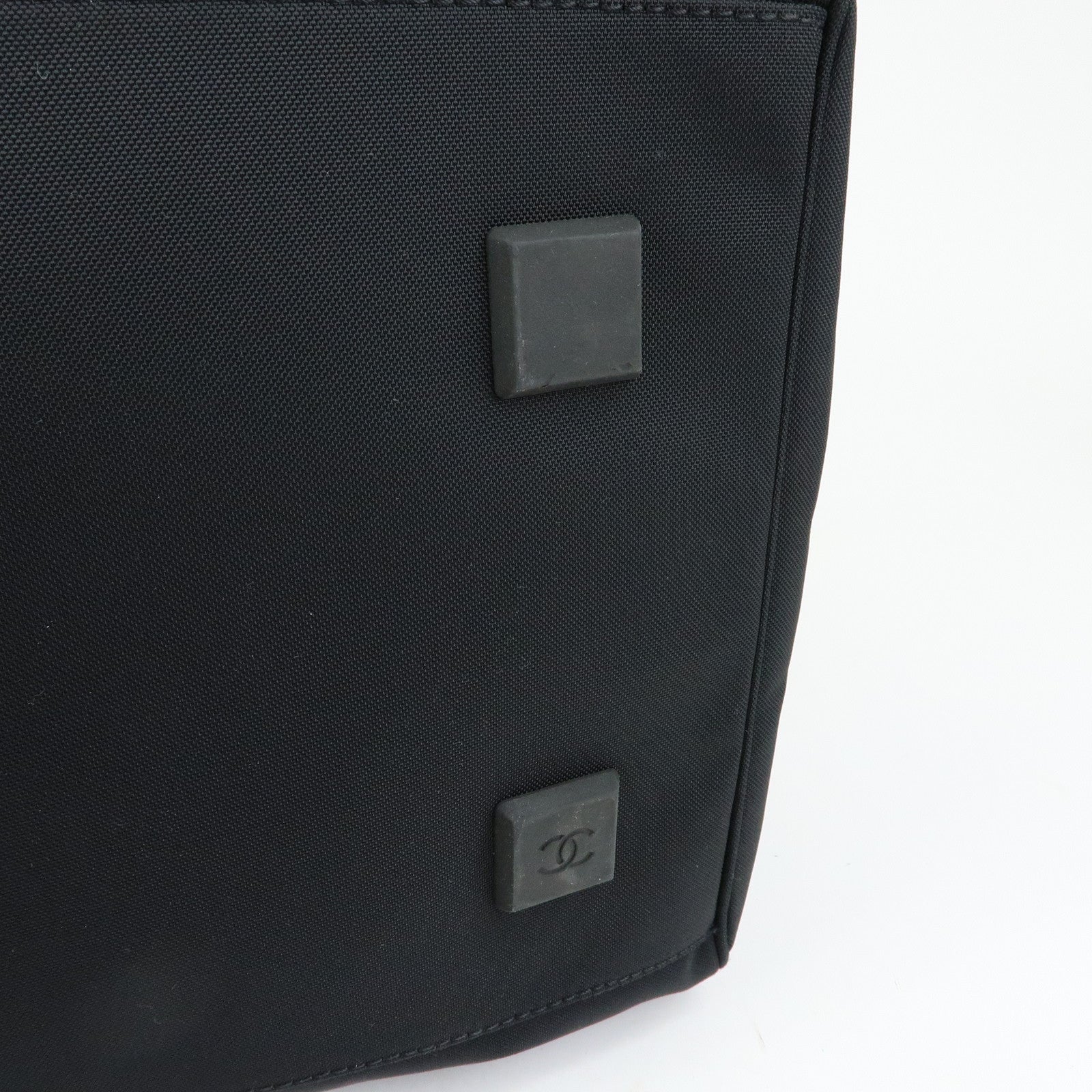 CHANEL COCO Mark Sport Line Nylon Boston Bag Shoulder Bag Black