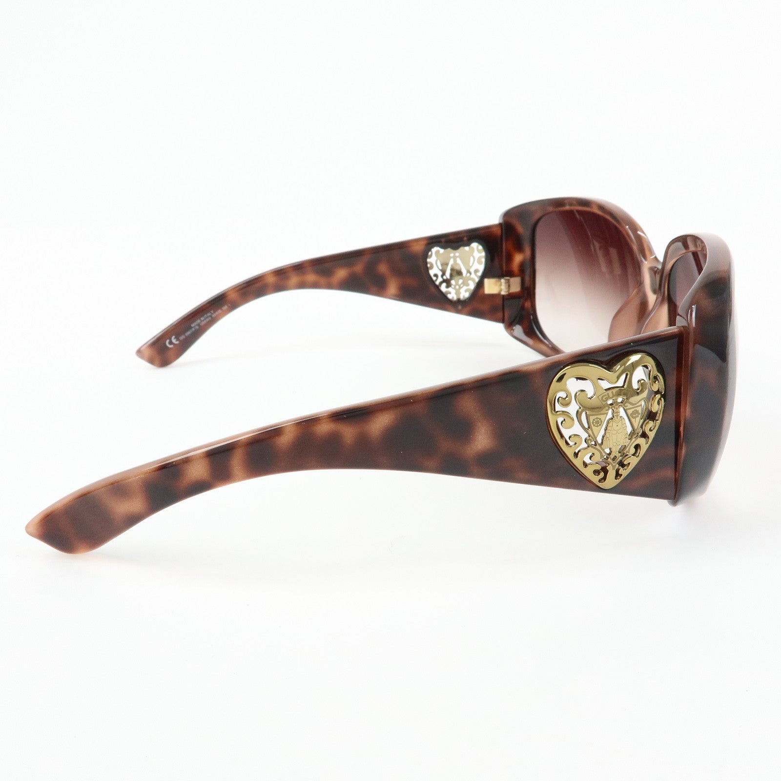 GUCCI Crest Plastic Sunglasses Heart Brown GG3067
