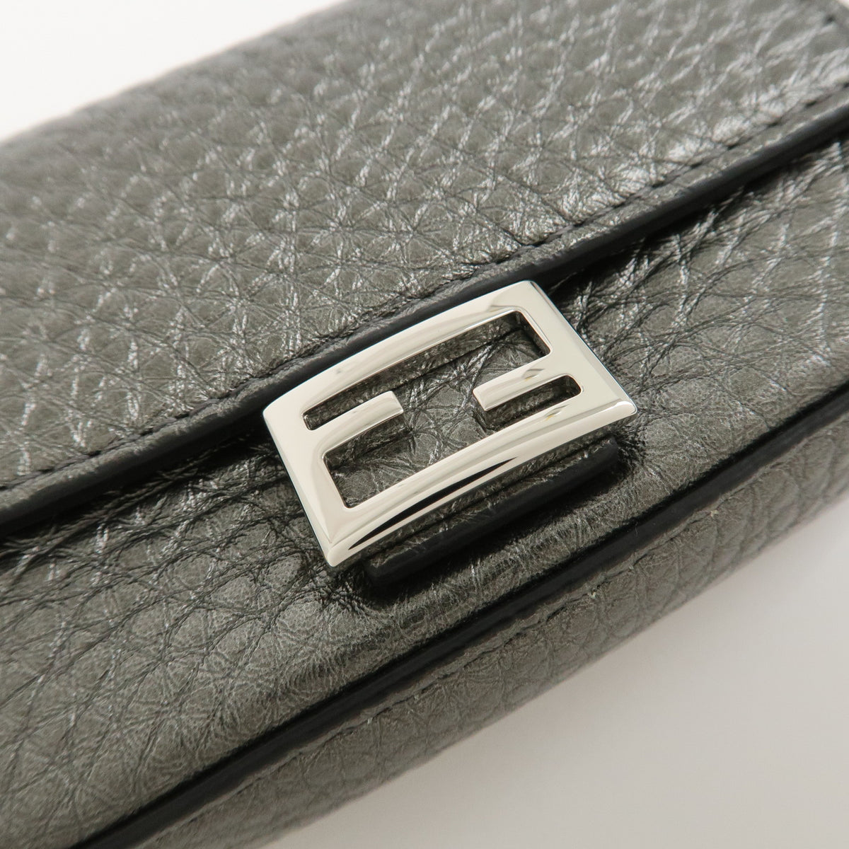 FENDI Nano Baguette Calf Leather Bag Charm Card Case Pouch 7AR809