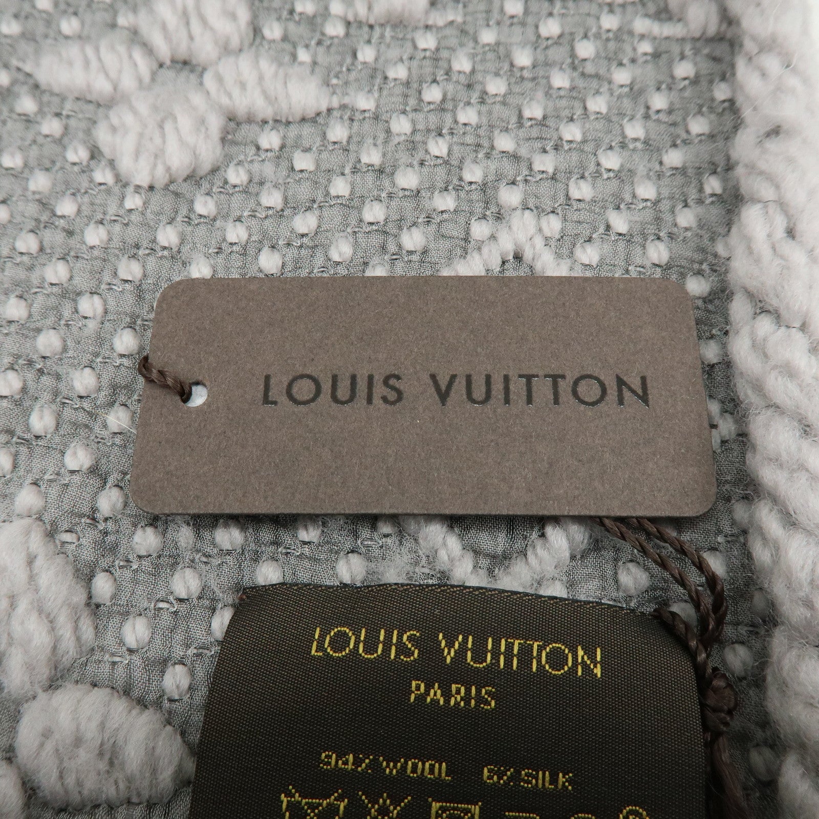 Louis Vuitton Monogram Escharp Logomania Scarf Gris Perle M74742