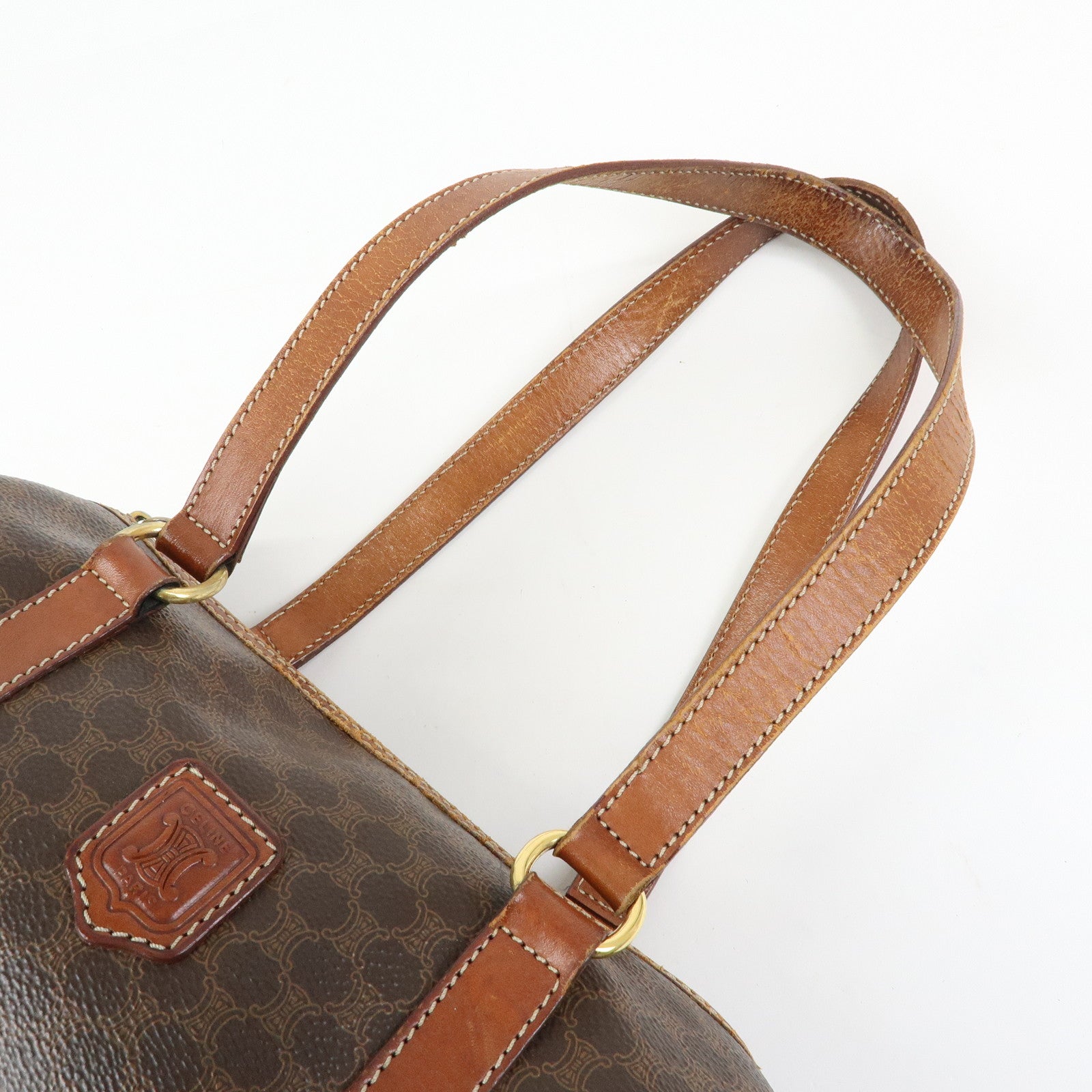 CELINE Macadam PVC Leather Shoulder Bag Hand Bag Brown