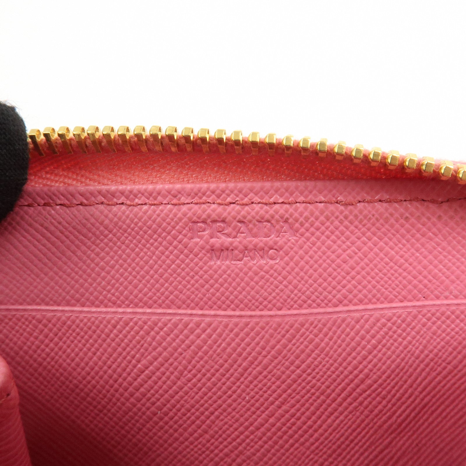 PRADA Triangle Logo Saffiano Leather Coin Case Coin Purse 1M0268