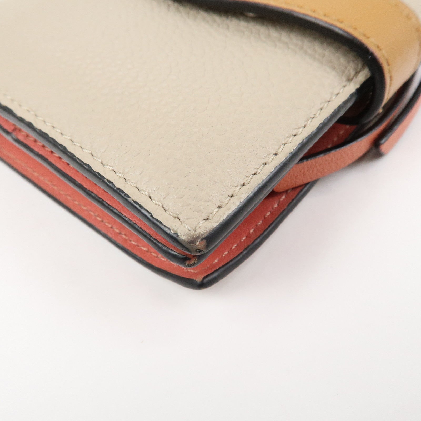 LOEWE Anagram Soft Grain Calf Compact Wallet Light Oats Honey