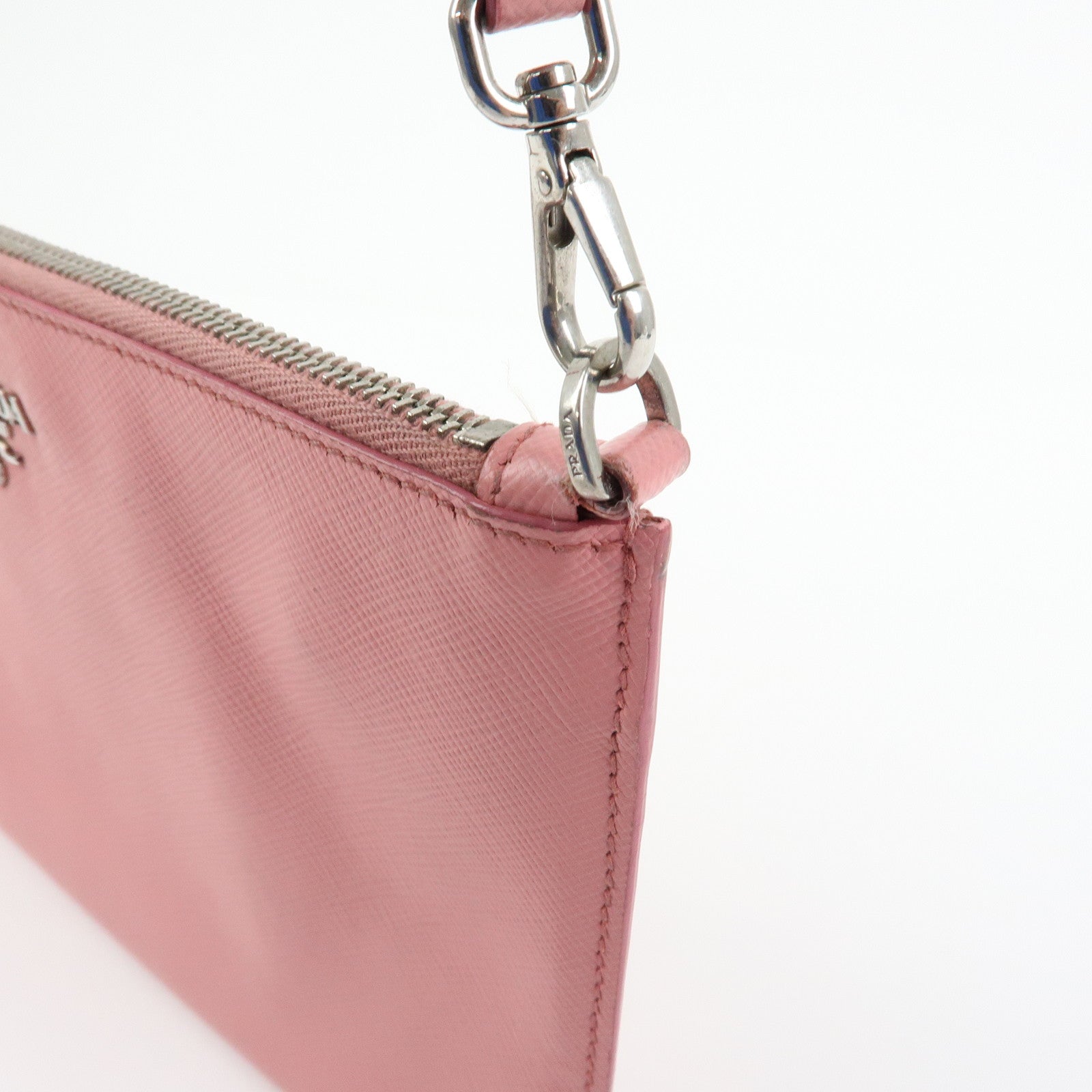 PRADA Saffiano Leather 2Way Bag Clutch Bag Shoulder Bag Pink