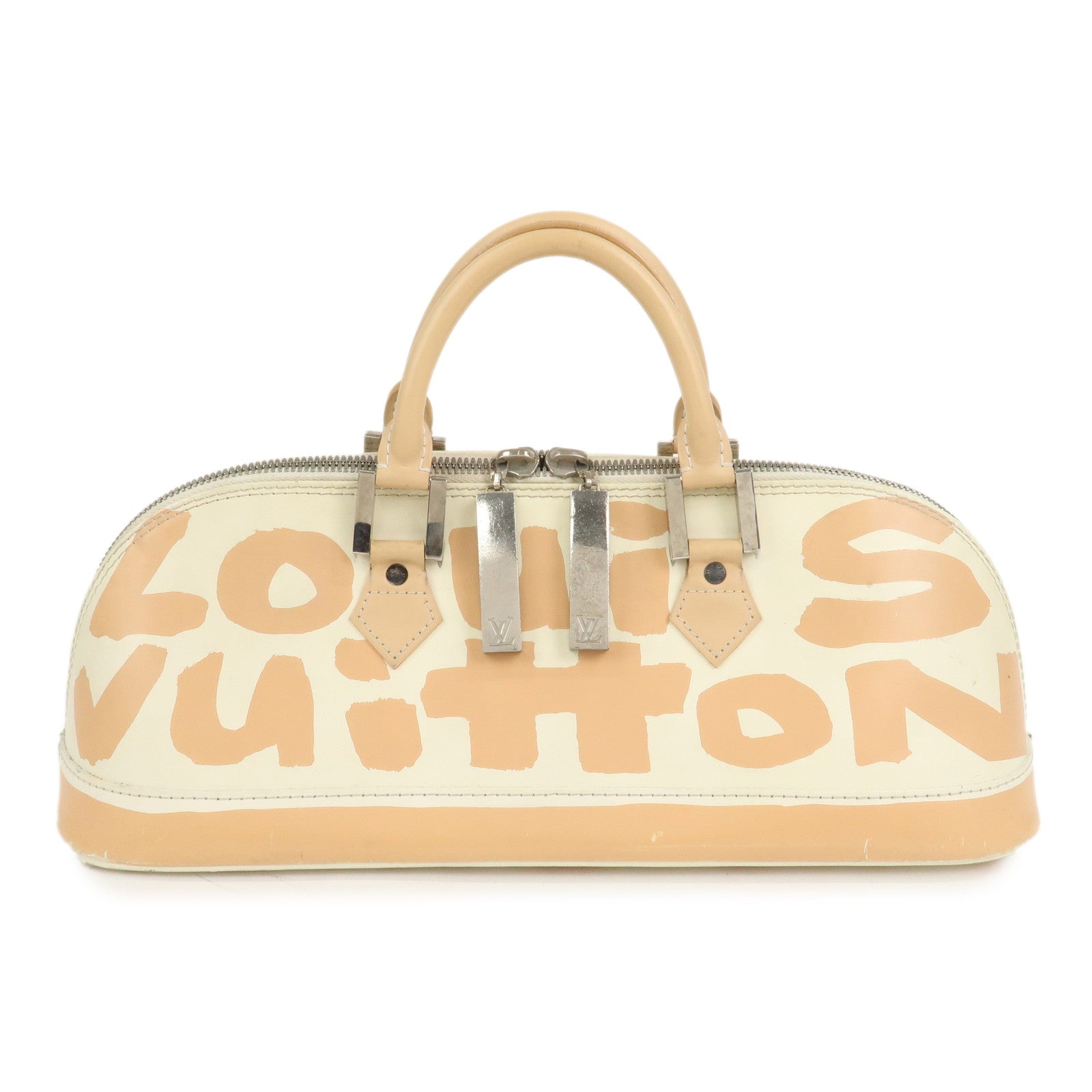 Louis Vuitton Graffiti Alma Horizontal Leather Hand Bag Beige M92176