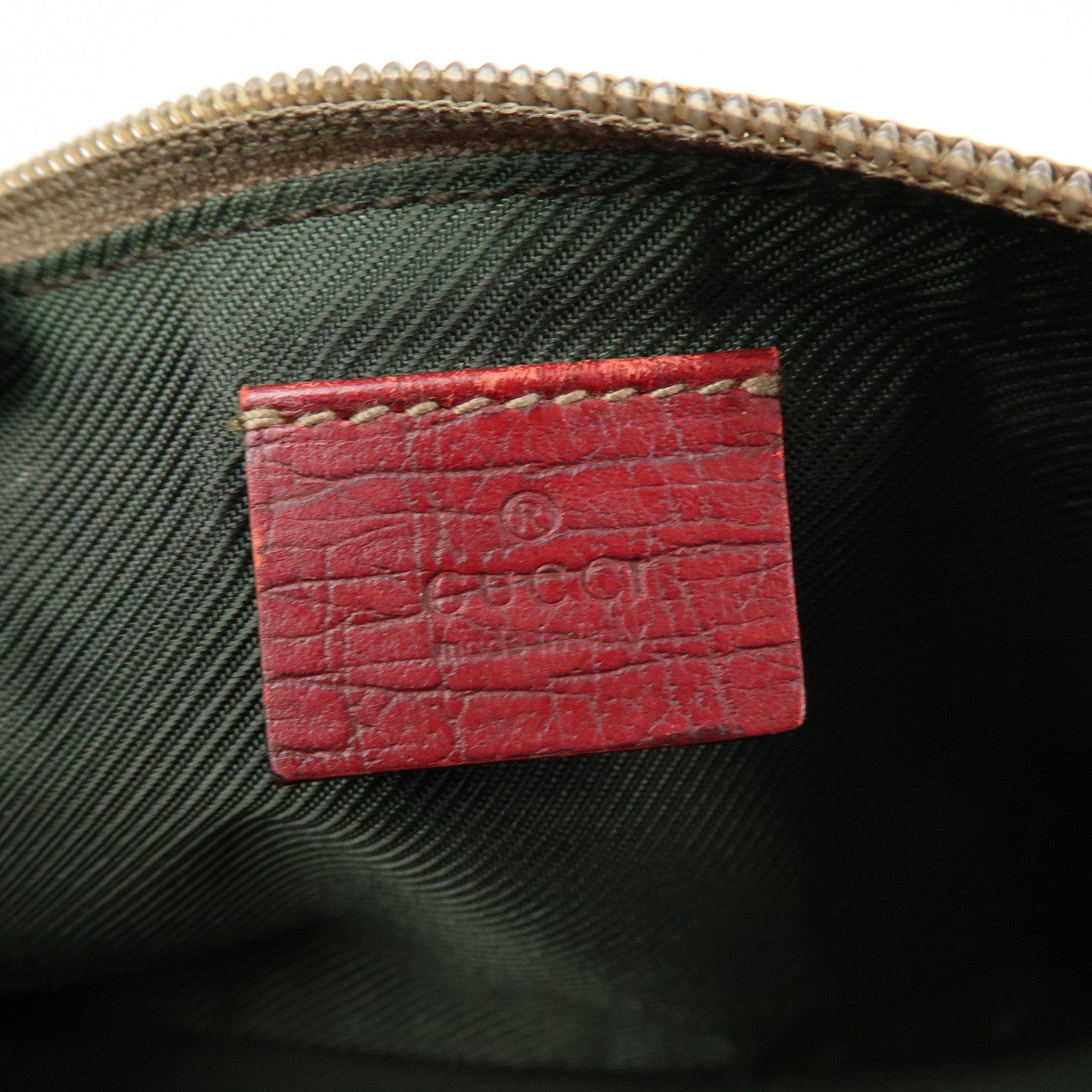 GUCCI Boat Bag GG Canvas Leather Hand Bag Accessory Pouch 07198