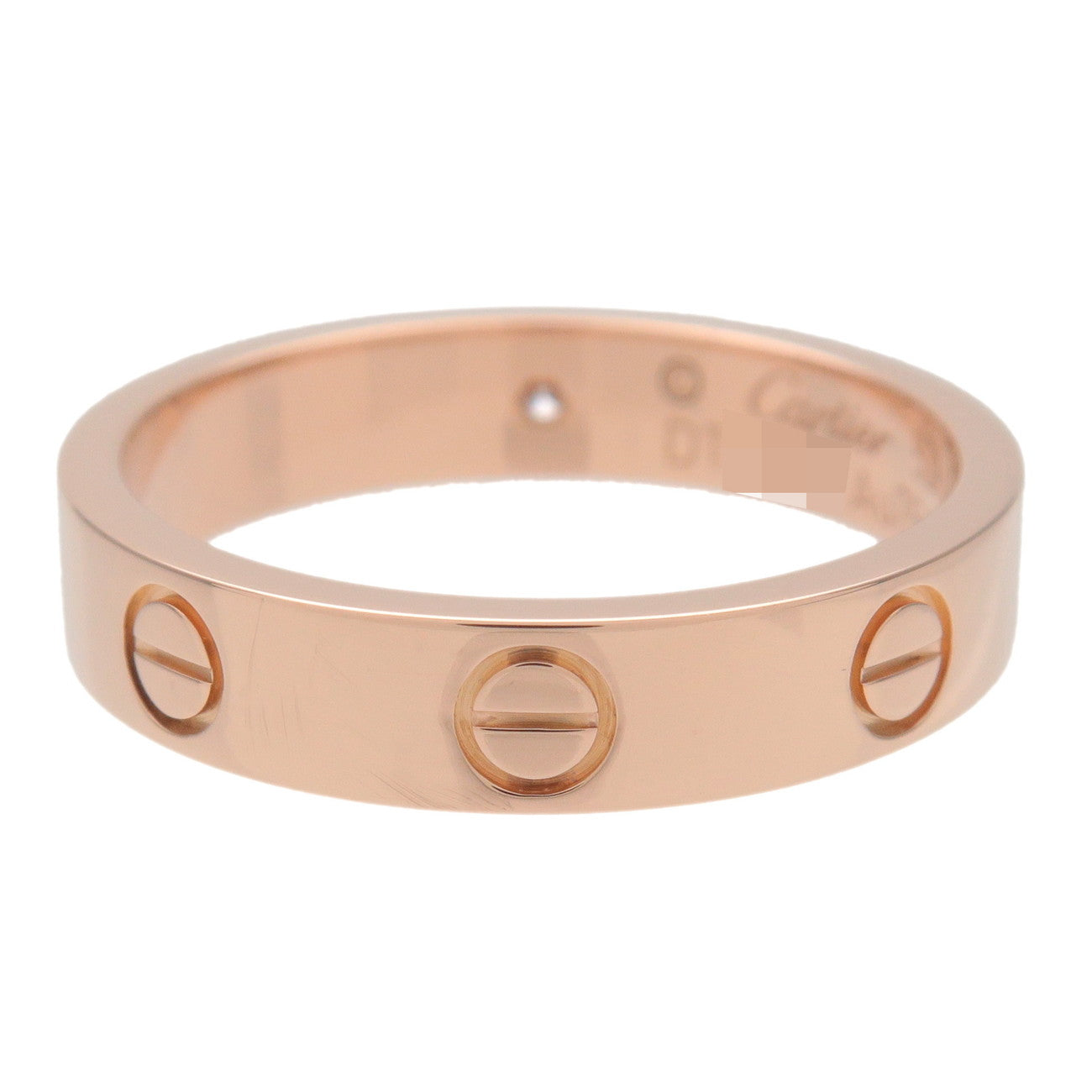 Cartier Mini Love 1P Diamond Ring K18 750PG Rose Gold #52 US6 EU52