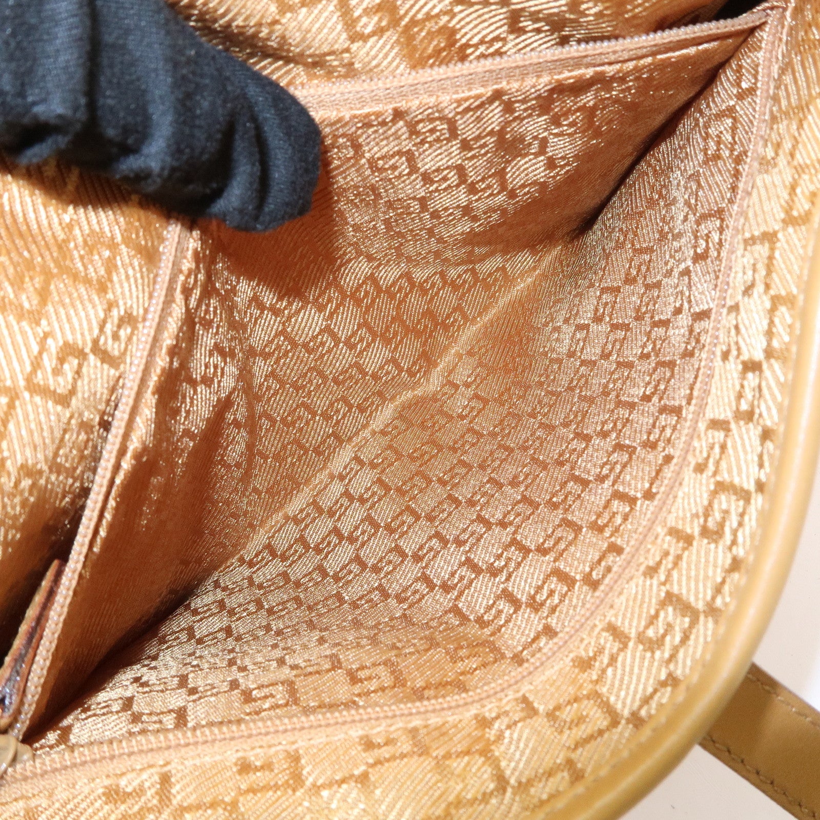 GUCCI Bamboo Kandinsky Suede Shoulder Bag Pink Beige 001.4060