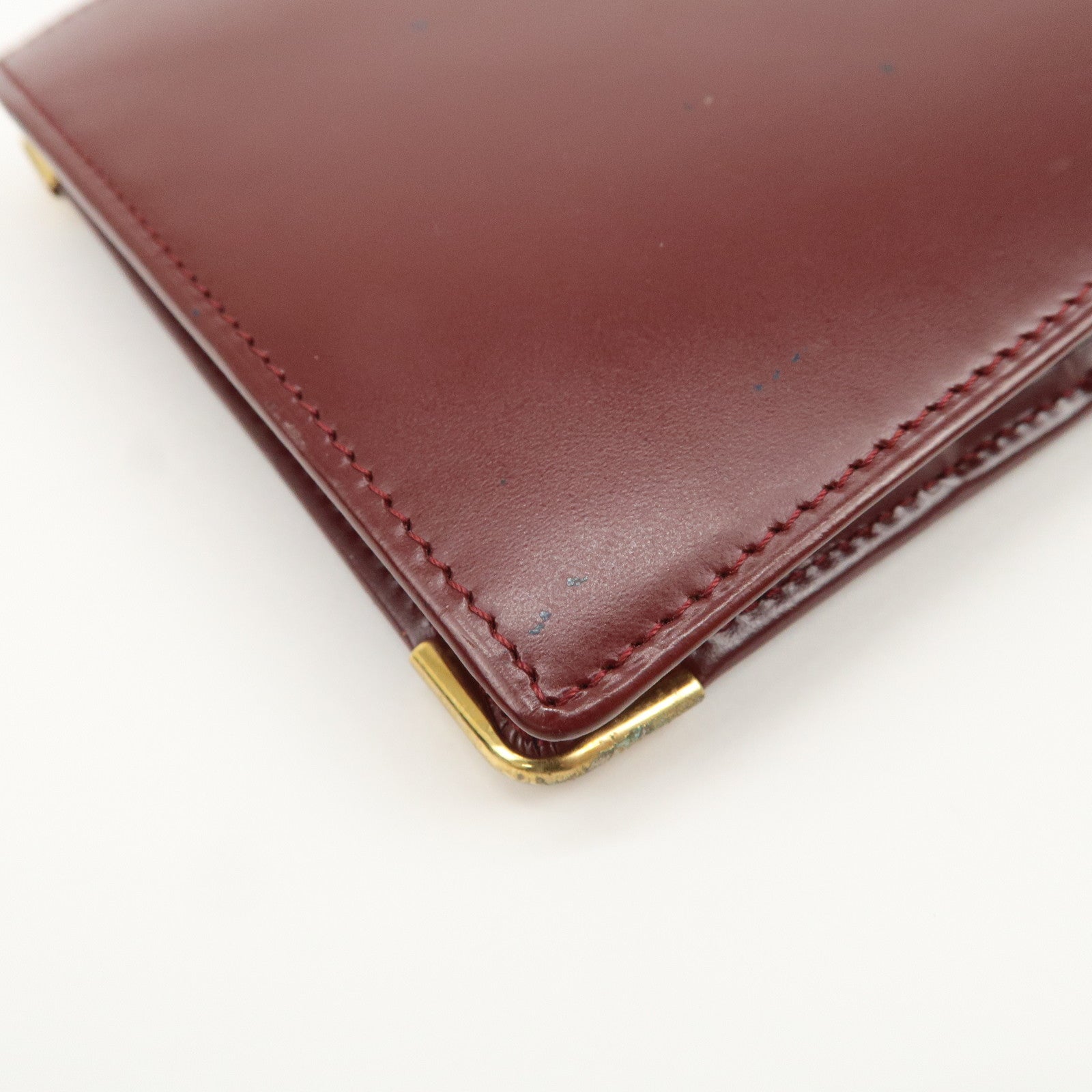 Cartier Must de Cartier Logo Leather Compact Wallet Bordeaux