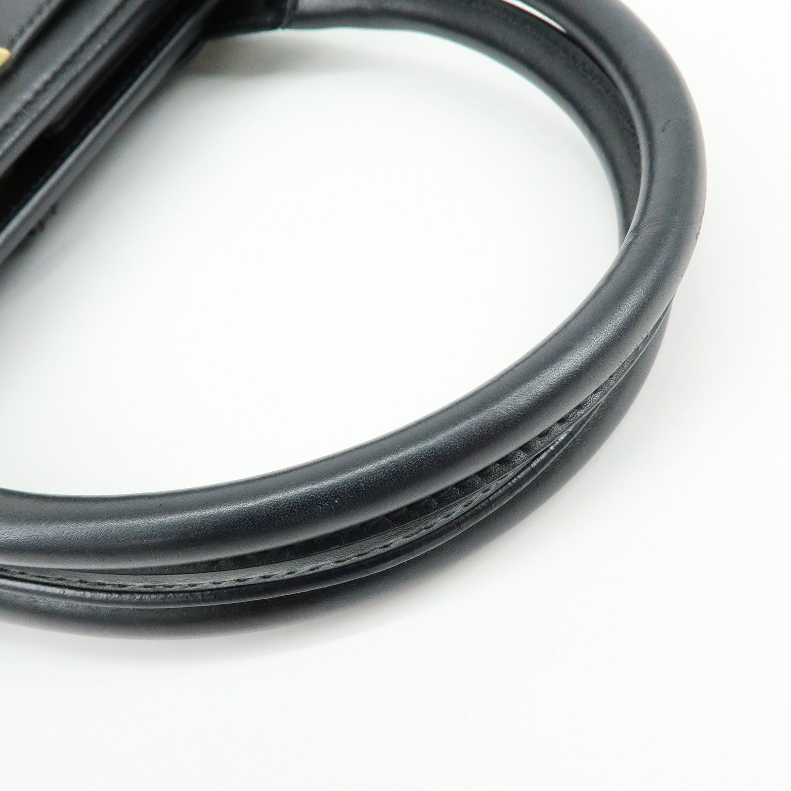 GUCCI Logo Leather Turn-lock Hand Bag Black 102119