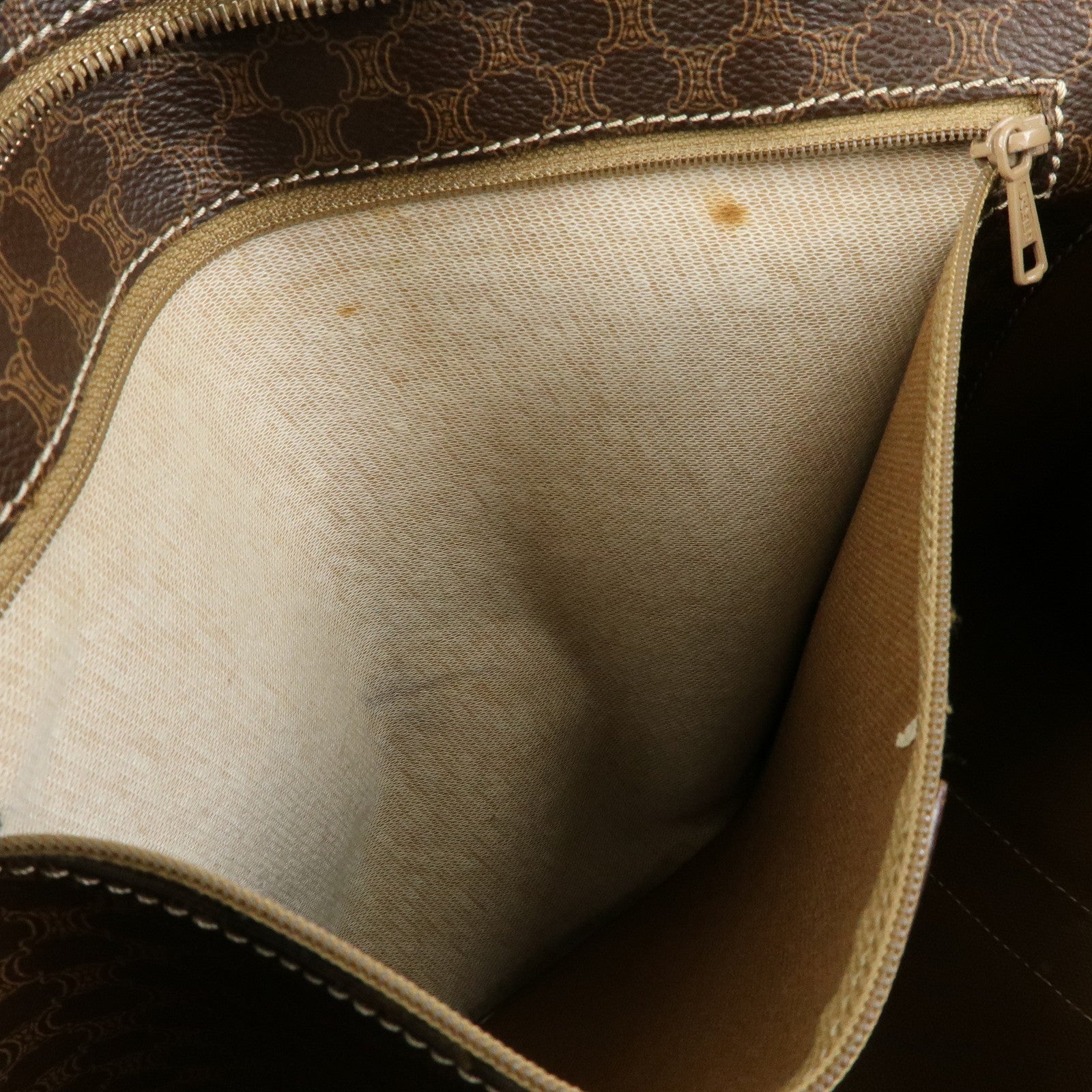 CELINE Macadam PVC Leather Tote Bag Shoulder Bag Brown