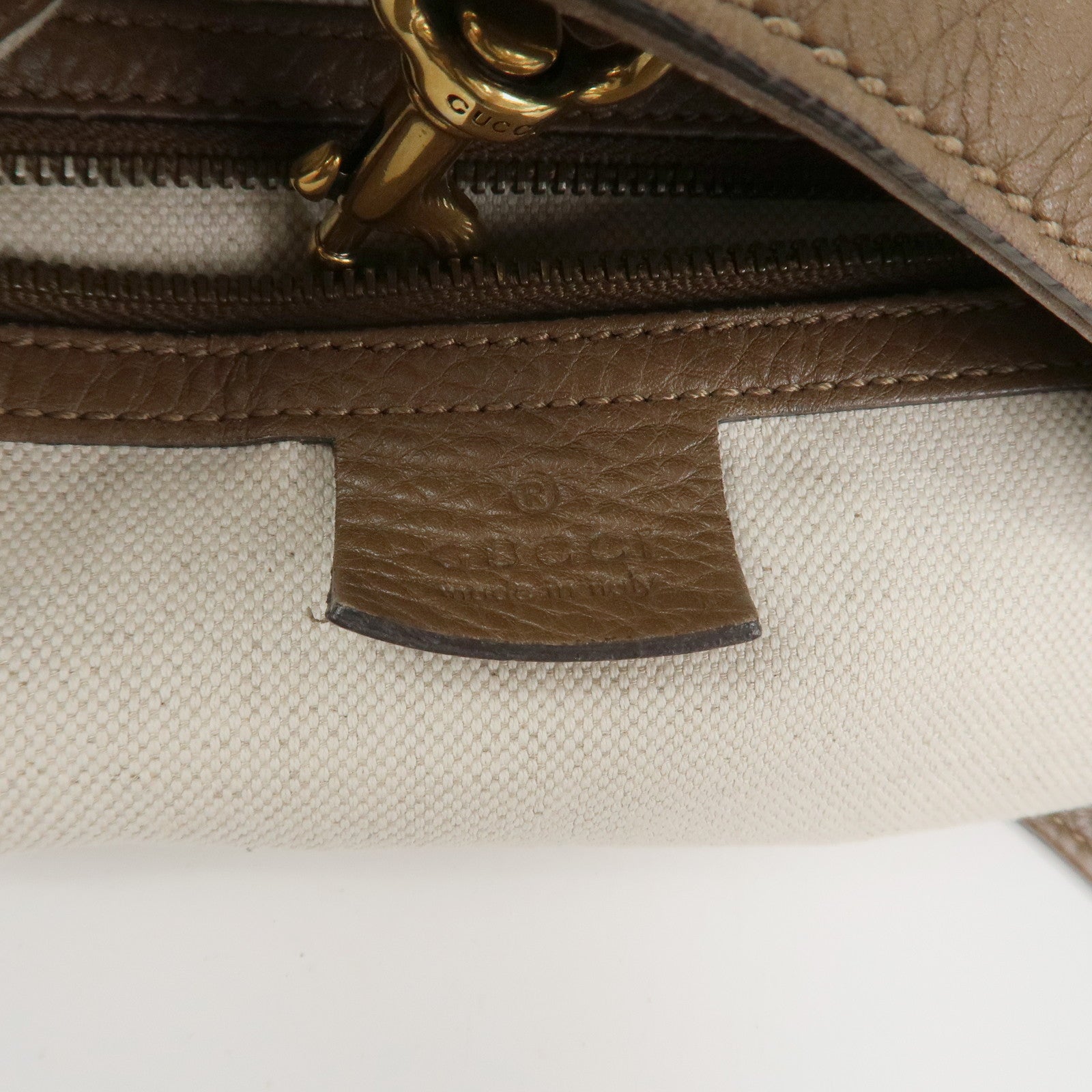 GUCCI Interlocking G Leather Tote Bag Shoulder Bag Brown 309531