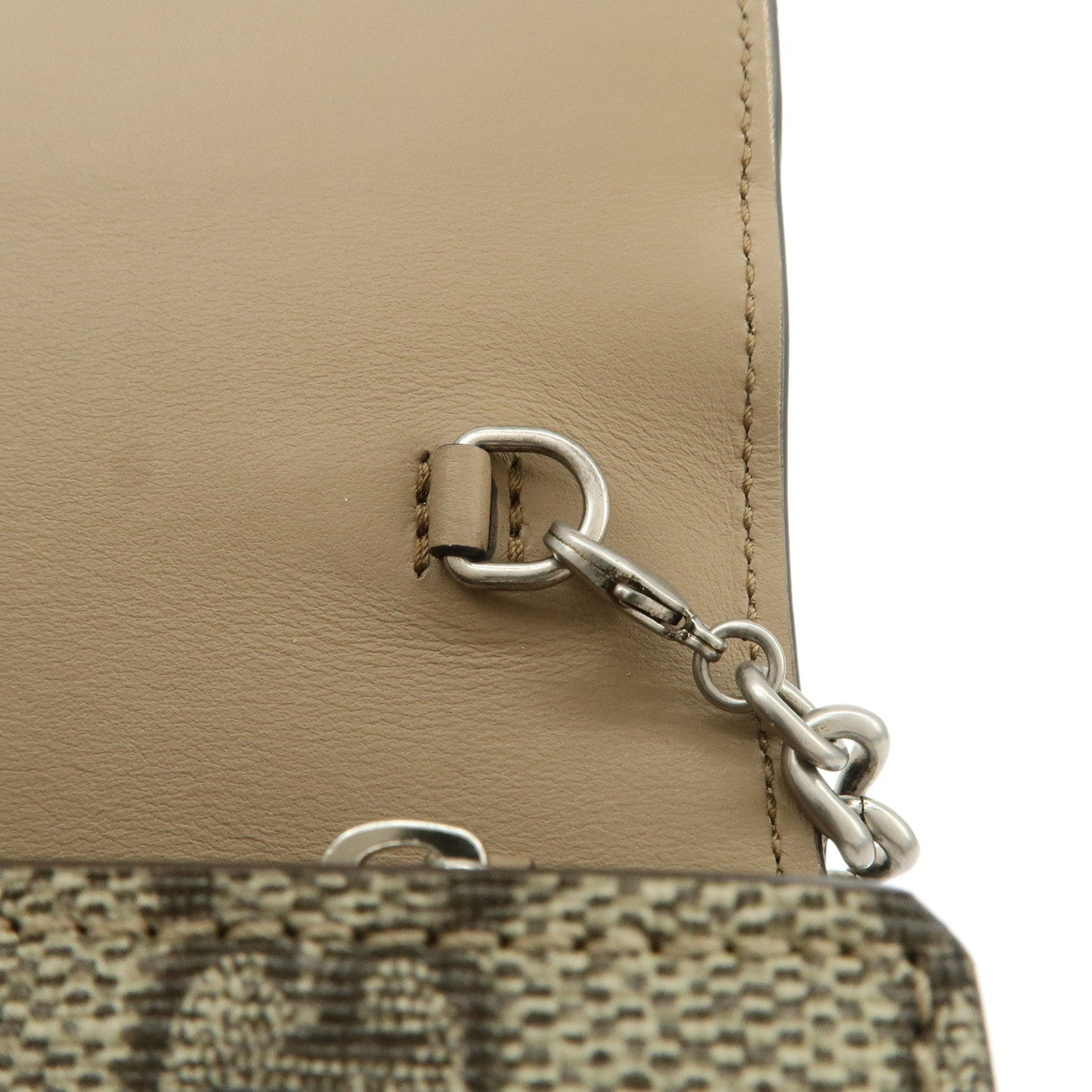 GUCCI Dionysus GG Supreme WOC Chain Shoulder Bag Beige 401231