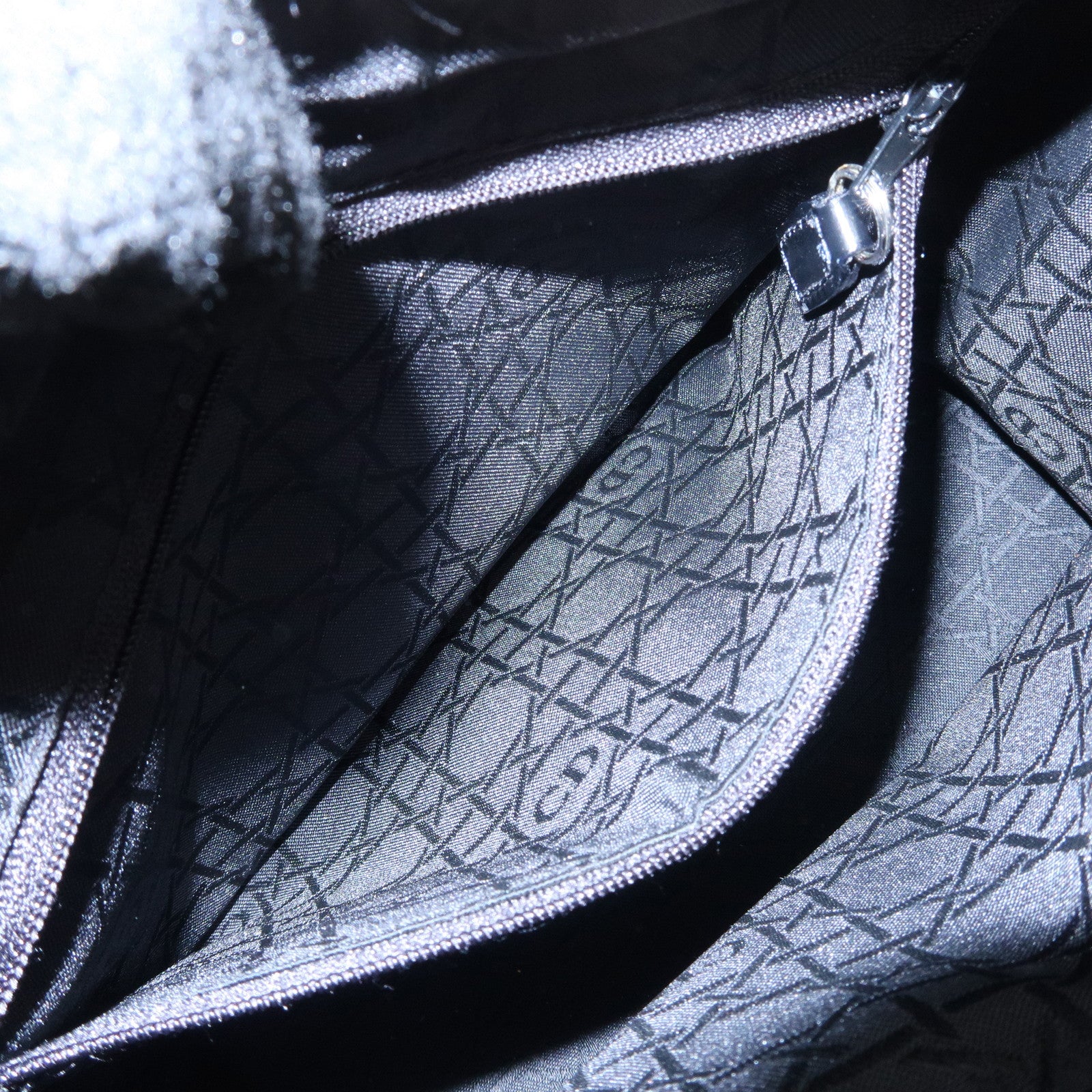 Christian Dior Lady Dior Cannage Nylon 2Way Bag Hand Bag Leopard Used