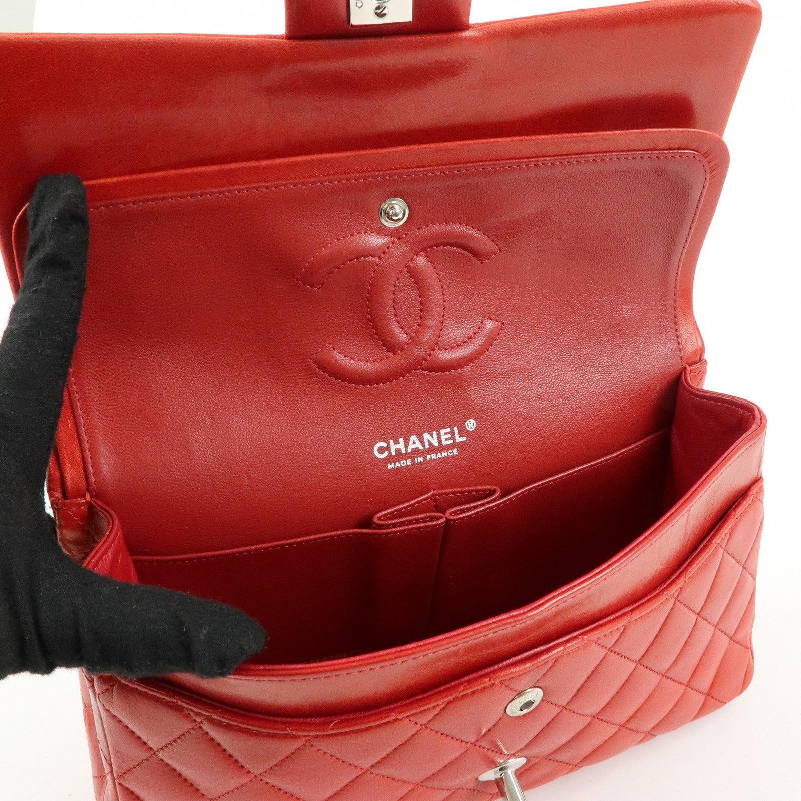 CHANEL COCO Mark Matelasse 25 Double Flap Chain Shoulder Bag A01112