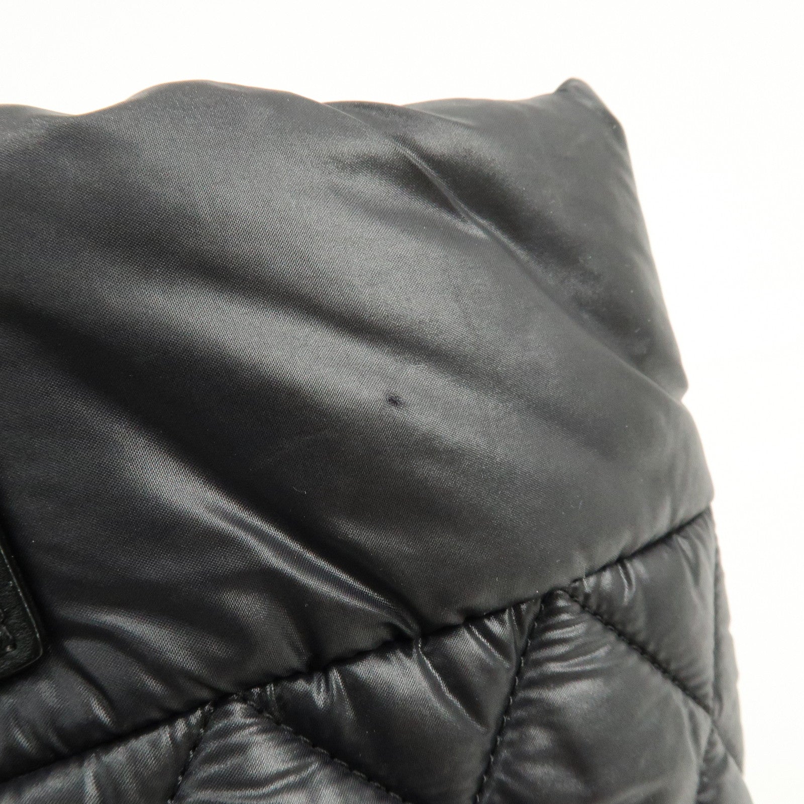 CHANEL COCO Cocoon PM Nylon Leather Tote Bag Hand Bag Black A48610