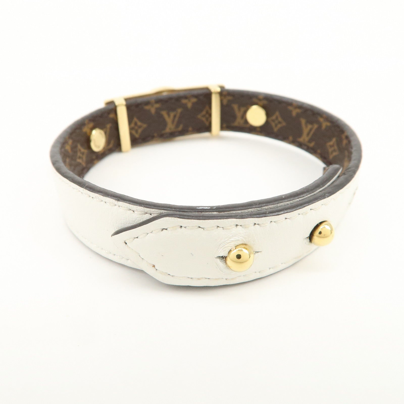 Louis Vuitton Monogram LV Bracelet Metal Canvas Bracelet M6559