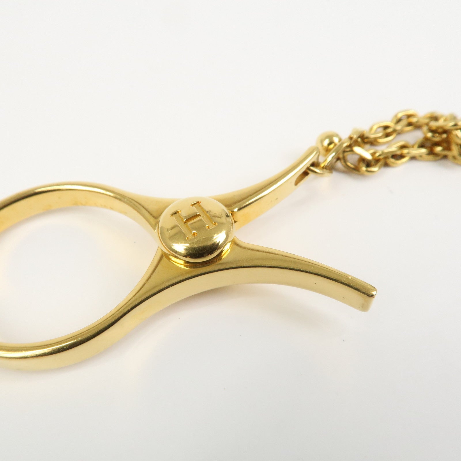 HERMES Filou Metal Glove Clip Glove Holder Gold