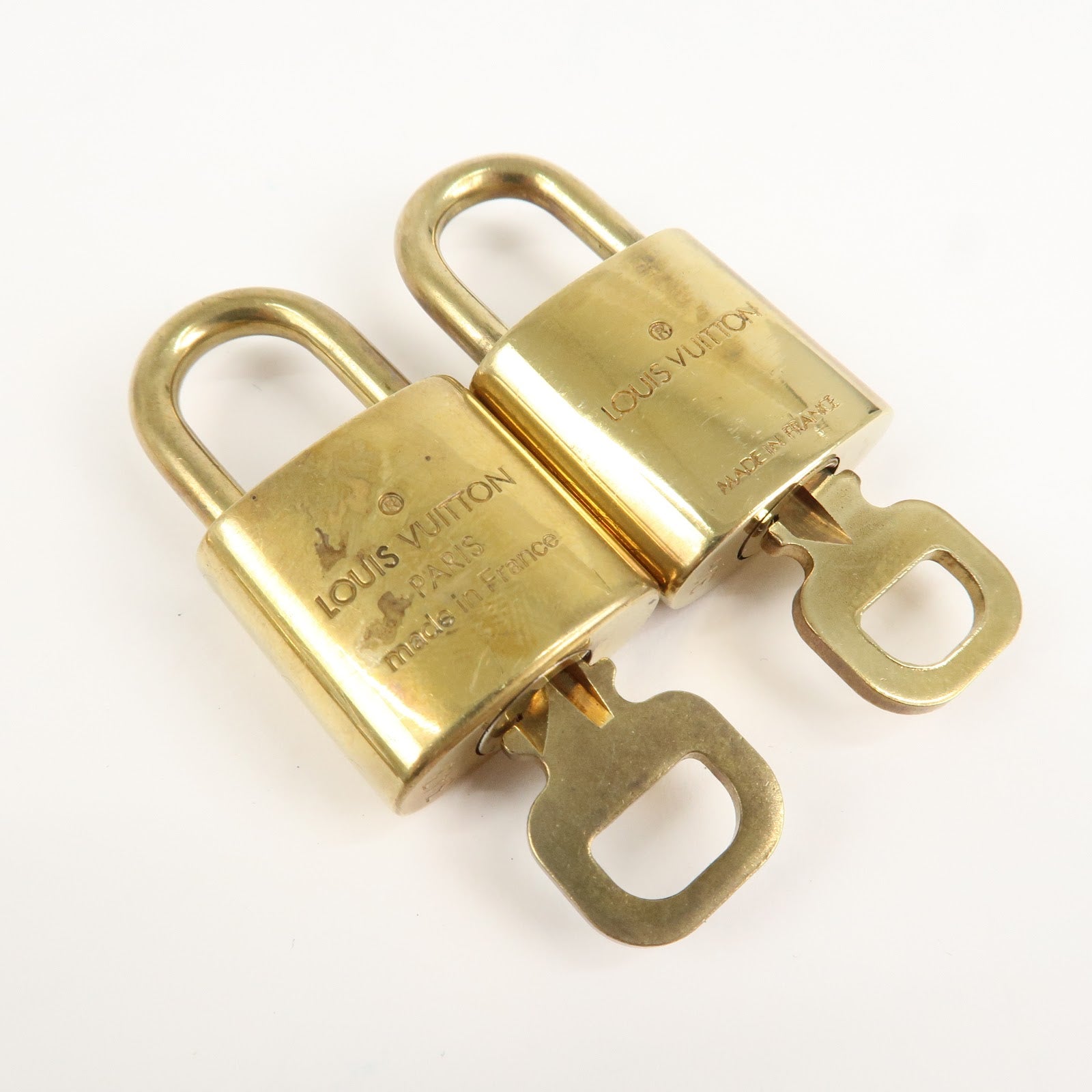 Louis Vuitton Set of 10 Lock & Key Cadena Key Lock Metal Gold Used