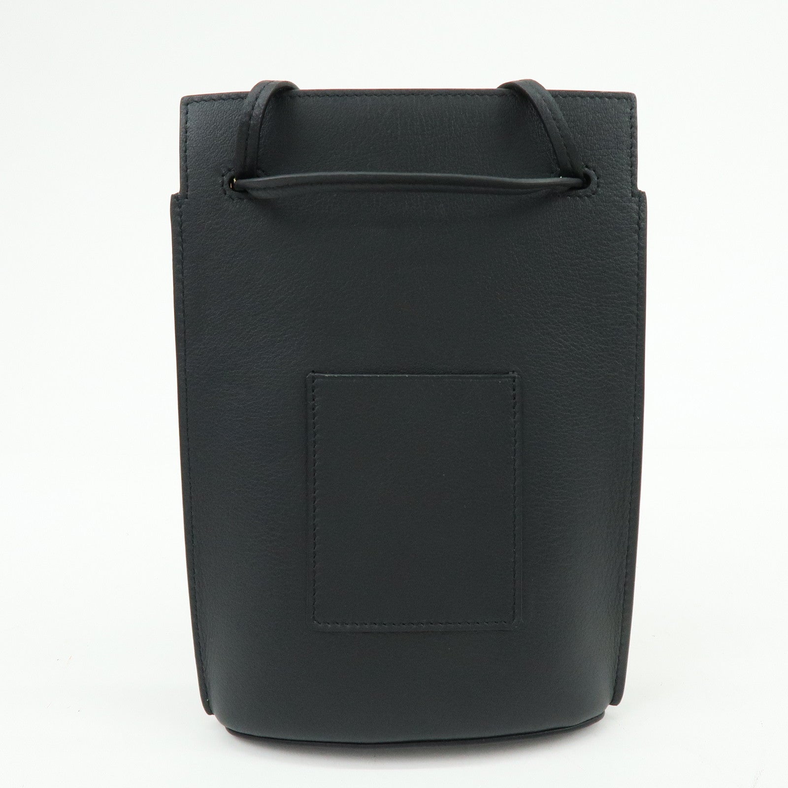 LOEWE Anagram Dice Pocket Shoulder Bag Calf Leather Crossbody Black