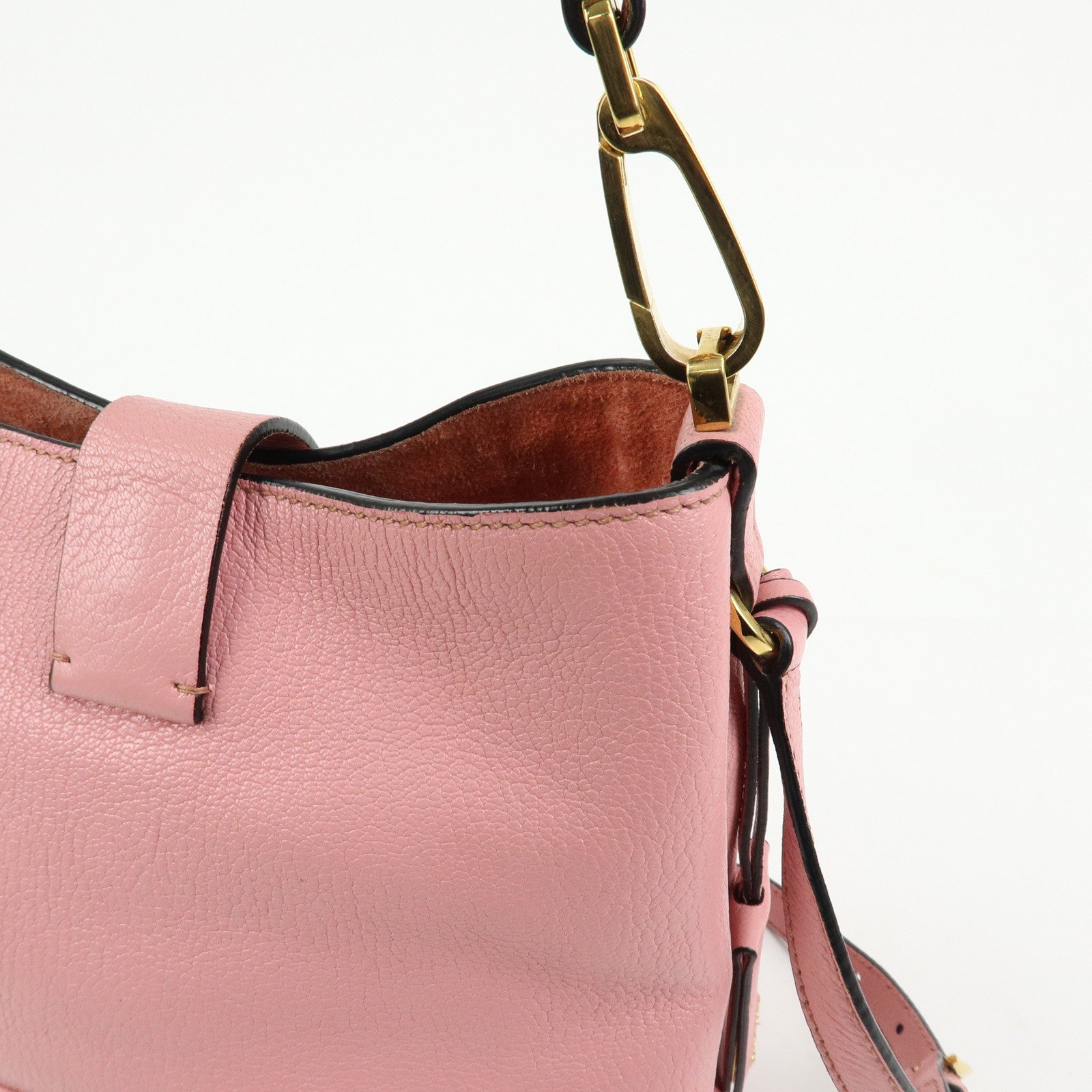 MIU MIU Madras Leather 2Way Bag Hand Bag Shoulder Bag Pink