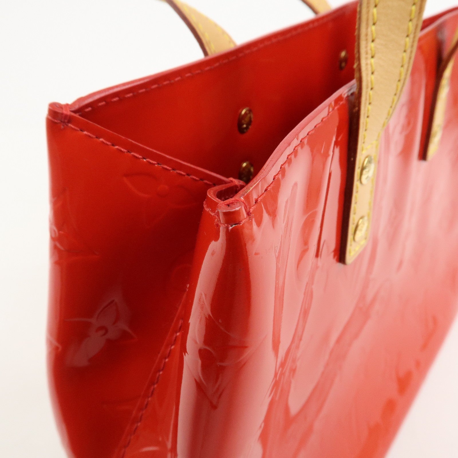 Louis Vuitton Monogram Vernis Leather Lead PM Hand Bag Rouge M91088