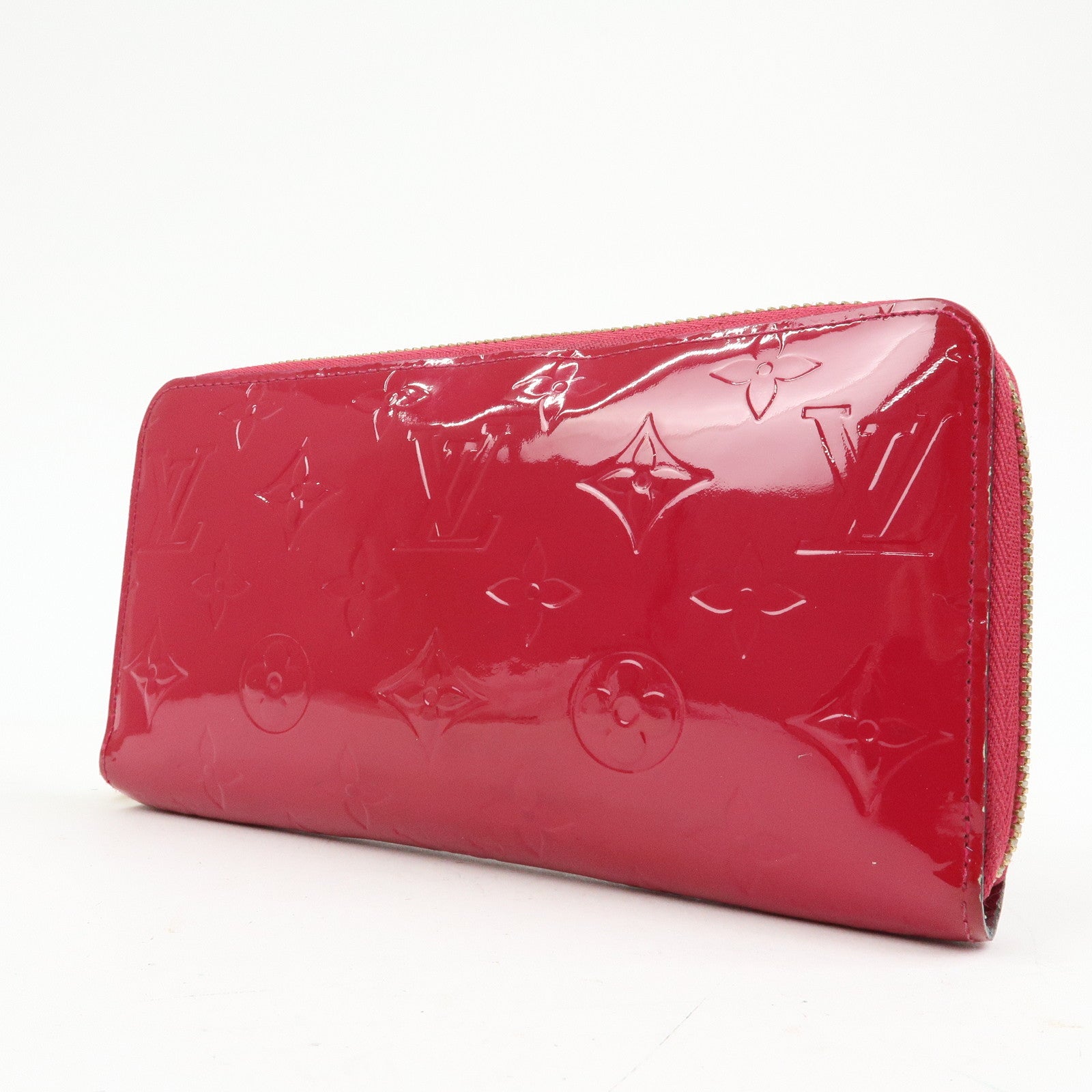 Louis Vuitton Monogram Vernis Round Zippy Wallet Rose Indien M91597