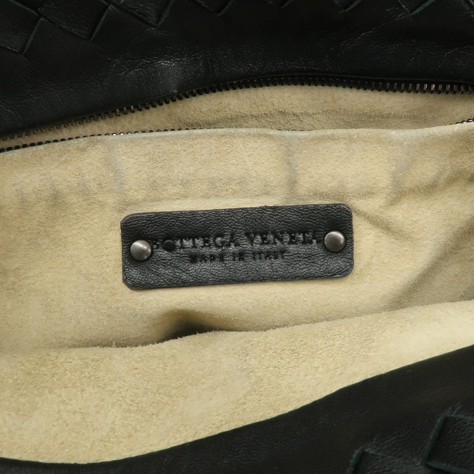 BOTTEGA VENETA Intrecciato Leather Tote Bag Hand Bag Black 225166