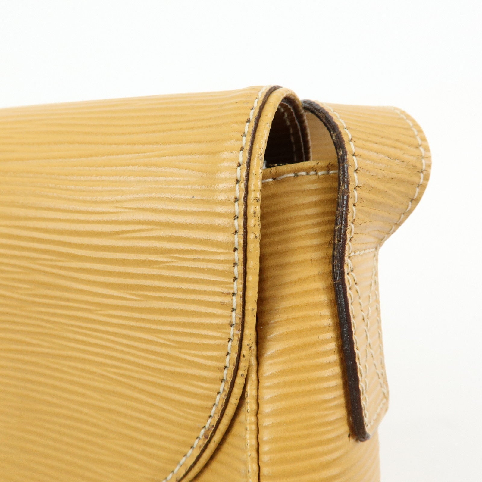 FENDI Logo Leather Shoulder Bag Crossbody Bag Yellow