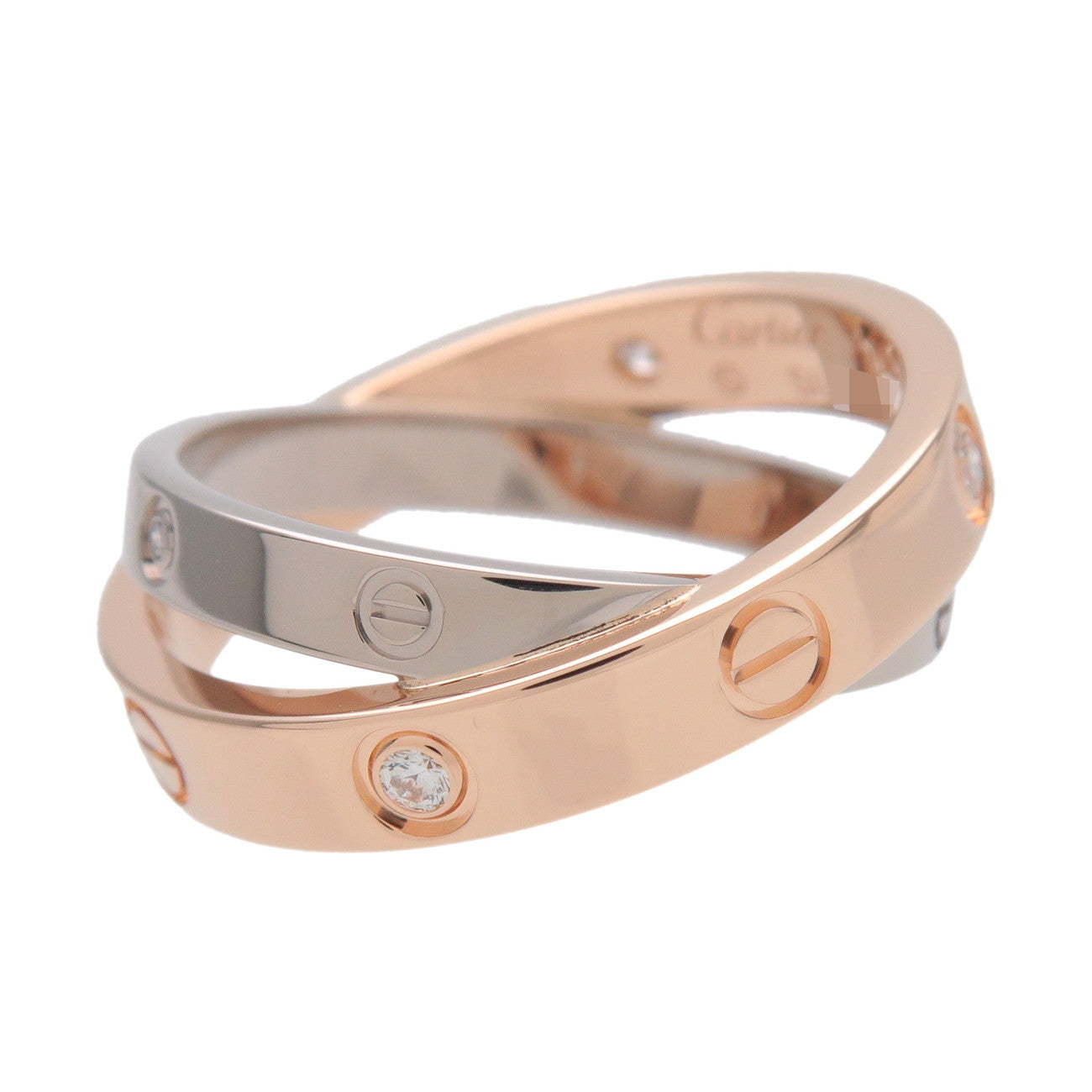 Cartier Be Love 6P Diamond Ring K18 750PG/WG #50 US5.5 EU50 HK12