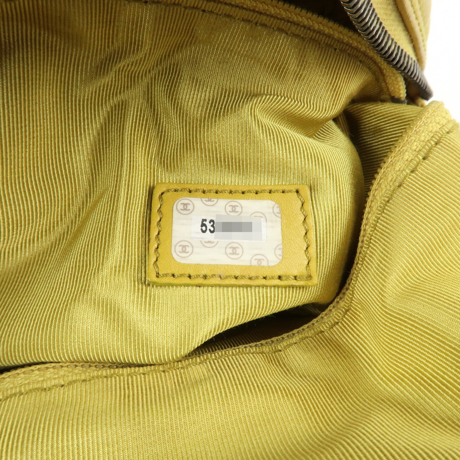 CHANEL COCO Mark Lamb Skin Back Pack Ruck Suck Yellow