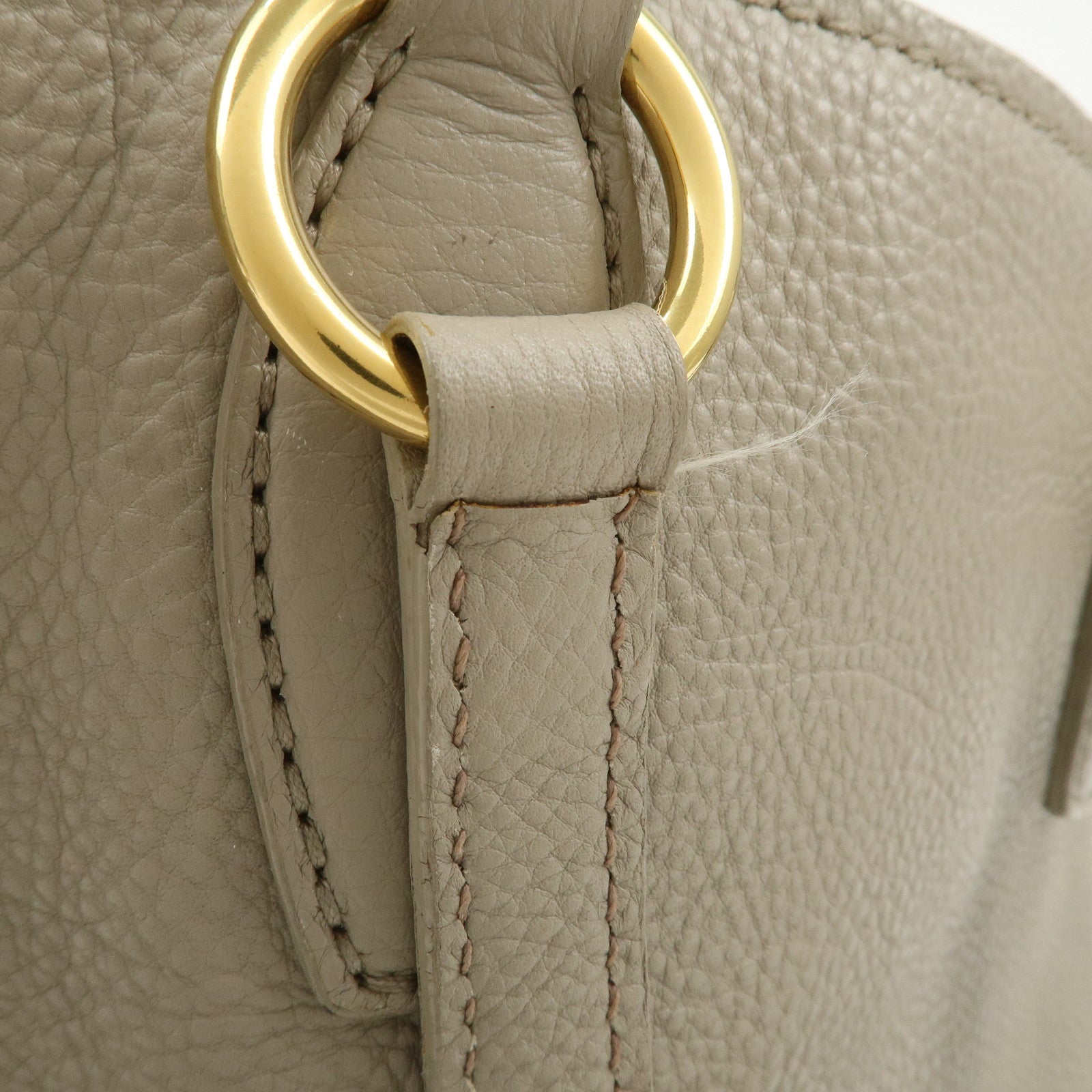 MIU MIU Vitello Caribu Leather 2Way Bag Hand Bag Greige RN0757