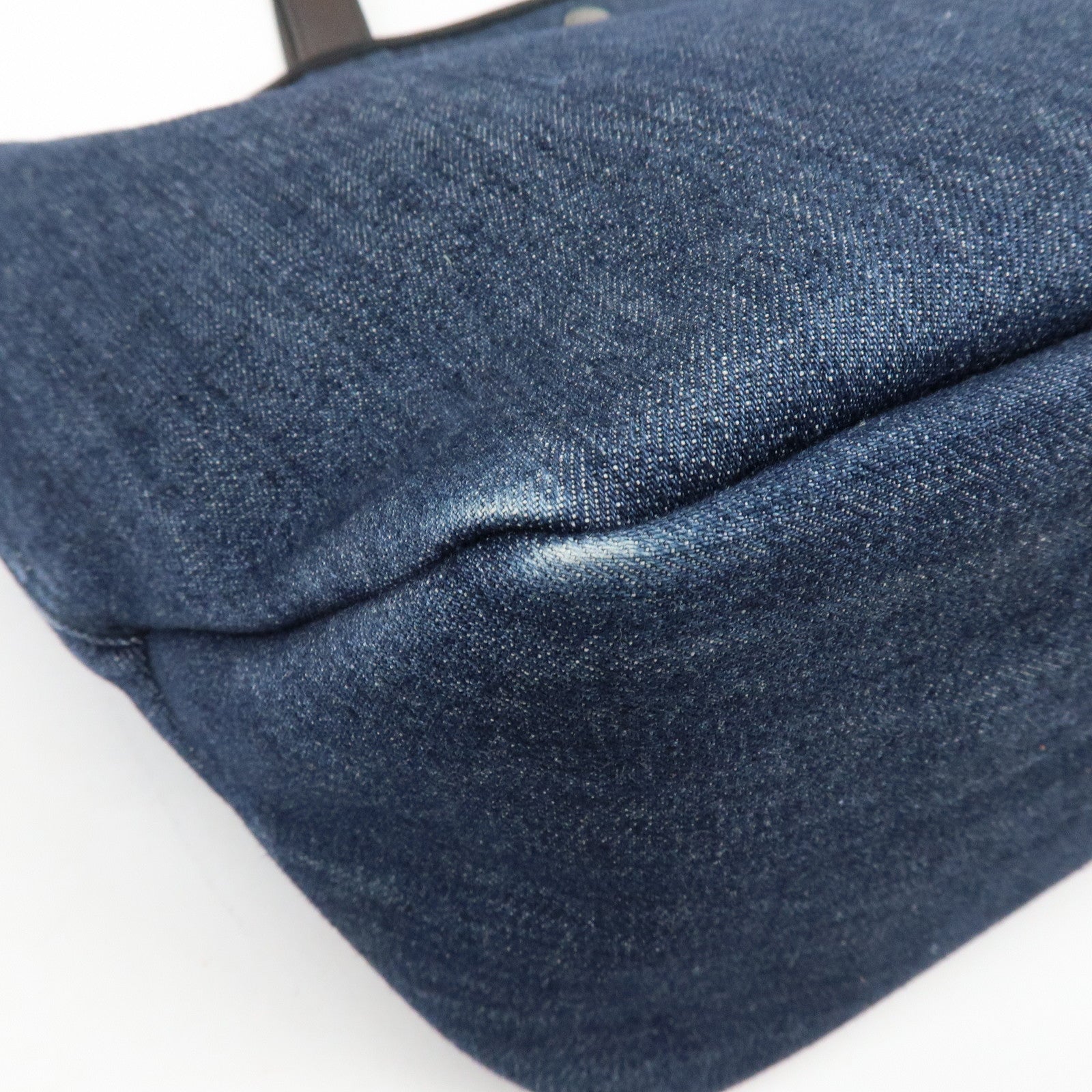 PRADA Logo Denim 2Way Bag Hand Bag Shoulder Bag Navy 1BG244