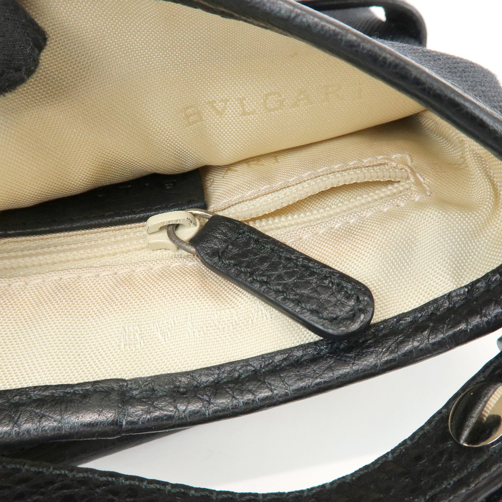 BVLGARI Canvas Leather Shoulder Bag Crossbody Bag Black