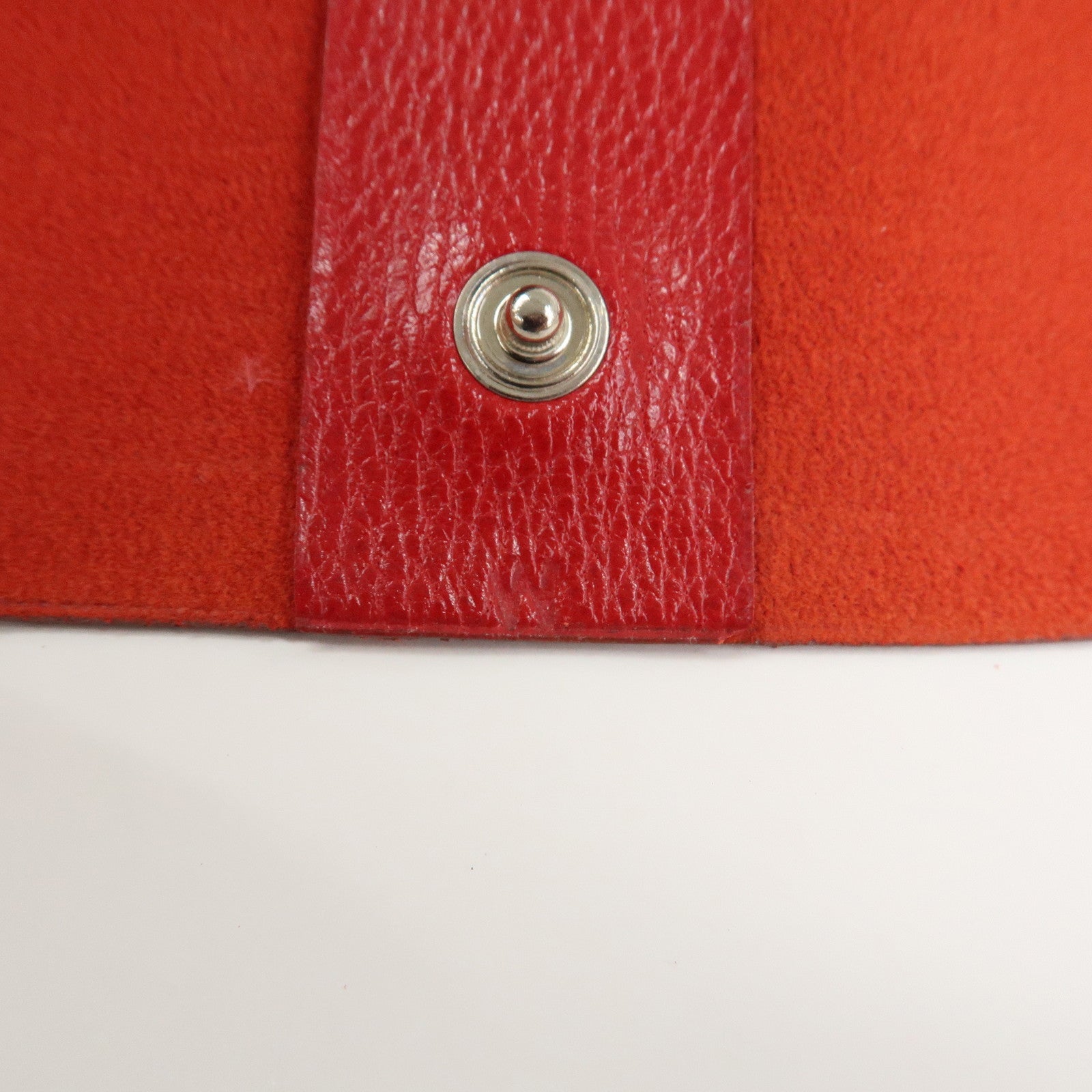 HERMES Cahier Rouleaul Leather Notebook Cover Red