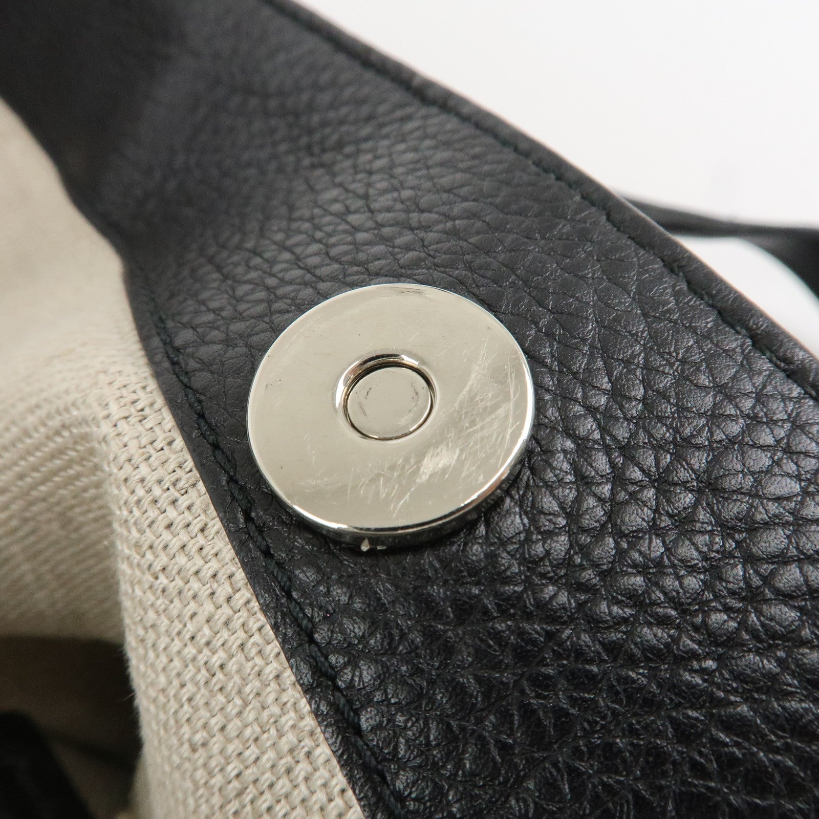 GUCCI Guccissima Leather Horsebit Tote Bag Black 229852 Used