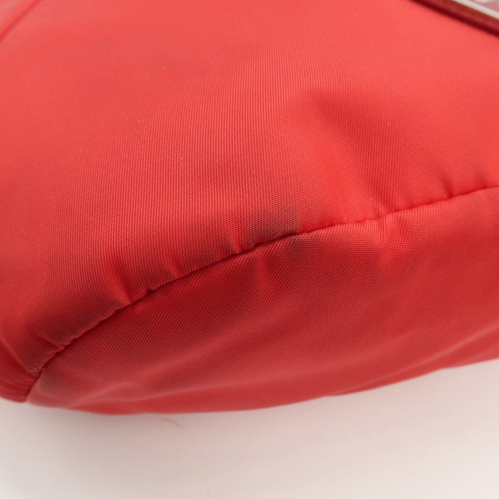 PRADA Triangle Logo Re-Nylon Leather Body Bag Red 2VZ092
