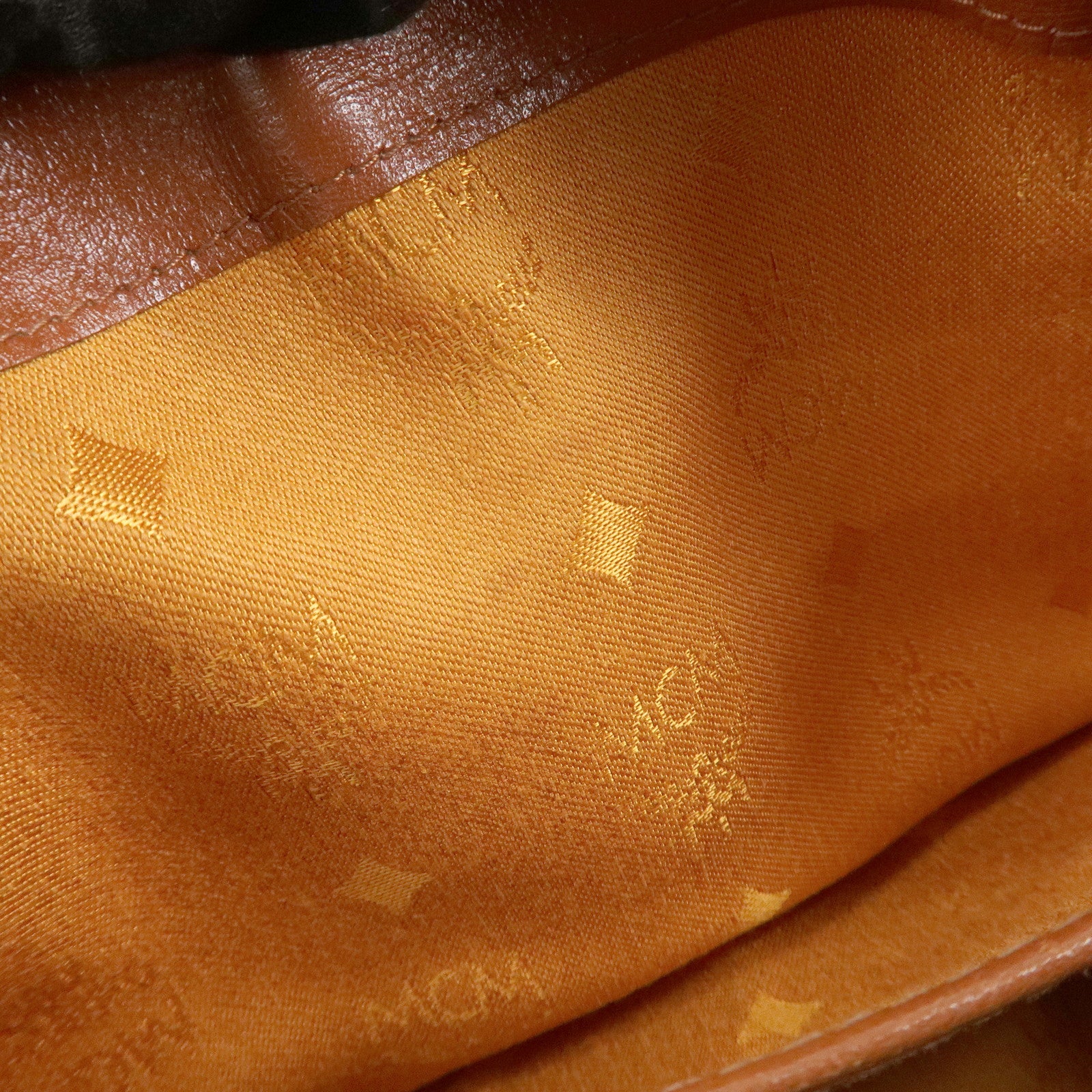 MCM Visetos Leather Boston Bag Hand Bag Brown Gold Hardware Used