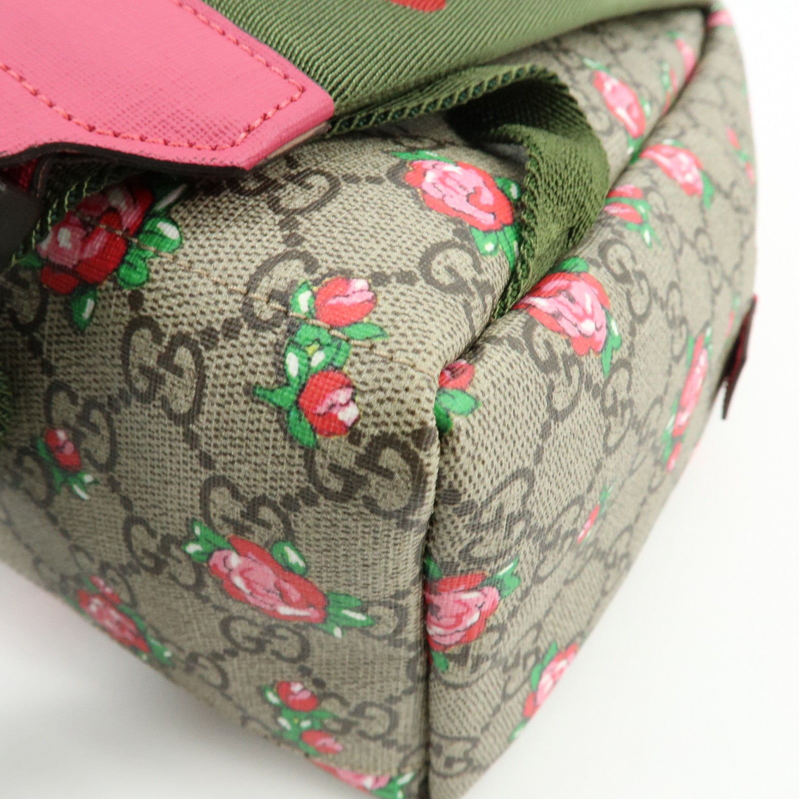 GUCCI Children’s GG Supreme Rose Heart Backpack Beige Pink 271327