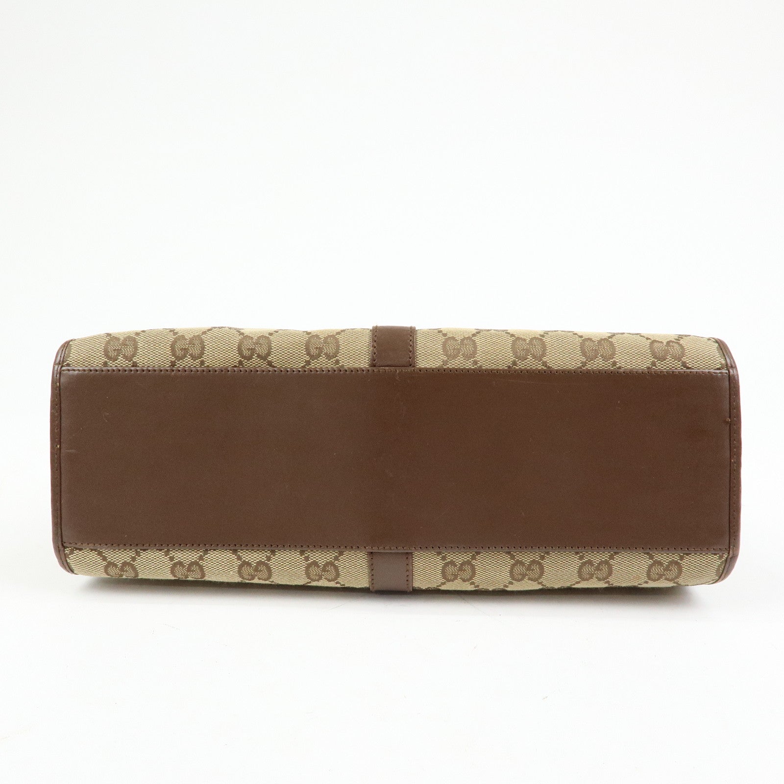 GUCCI Jackie GG Canvas Leather Shoulder Bag Beige Brown 002.1067