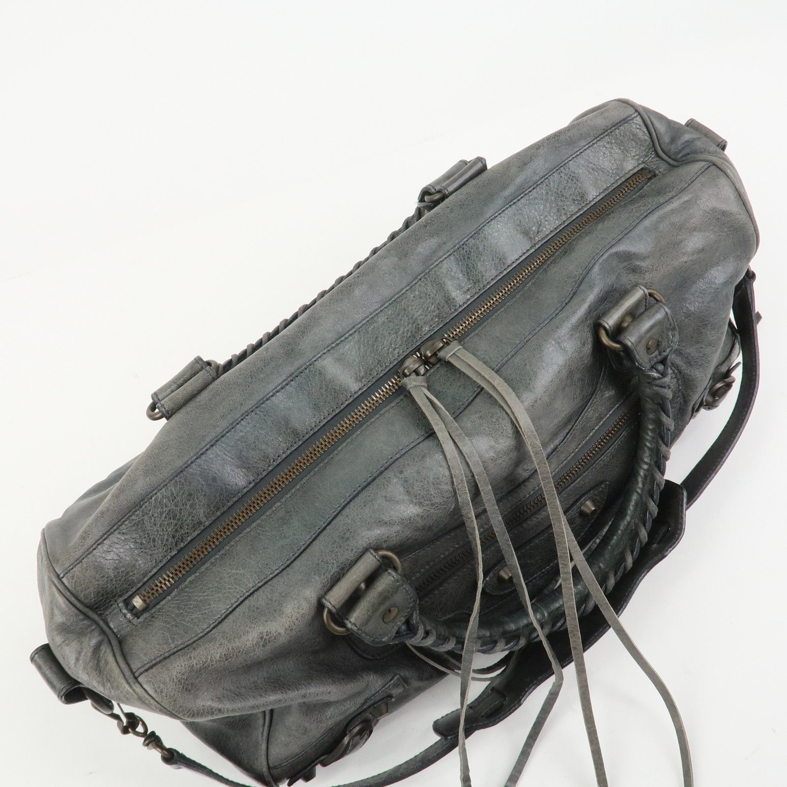 BALENCIAGA The Twiggy Leather 2Way Bag Shoulder Bag Gray 128523