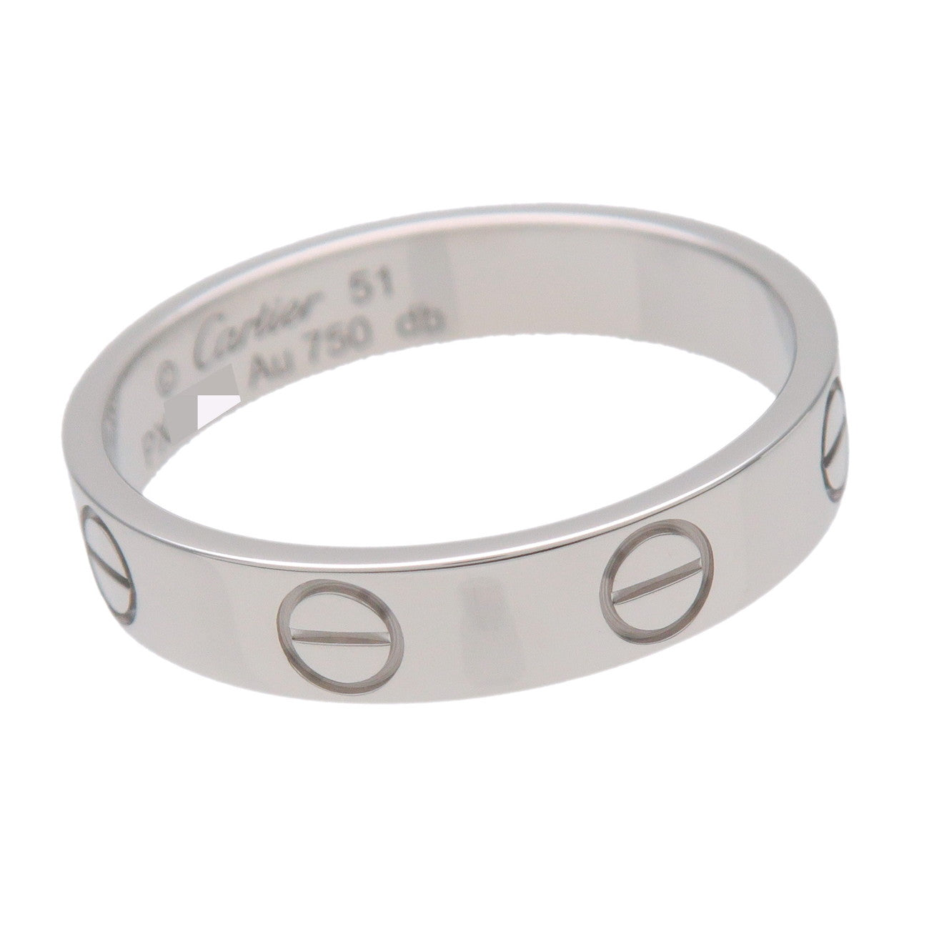 Cartier Mini Love Ring K18 750WG White Gold #51 US5.75 EU51.5